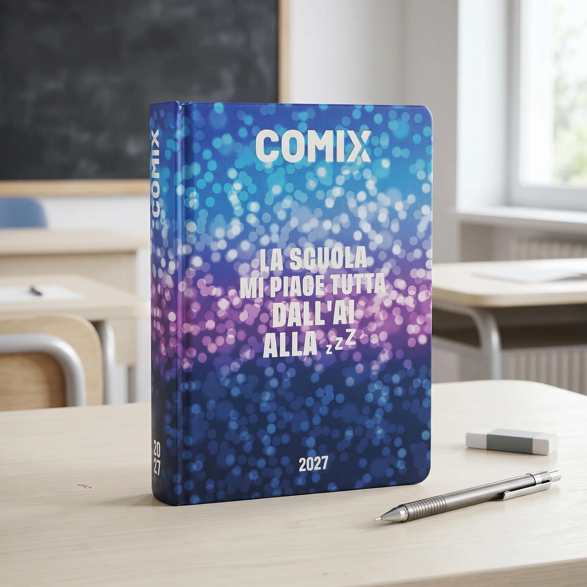 COMIX Agenda 2027 Giornaliera 16 Mesi, Diario Scuole Medie Superiori, Copertina Rigida, 576 Pagine, 13x17,8 cm
