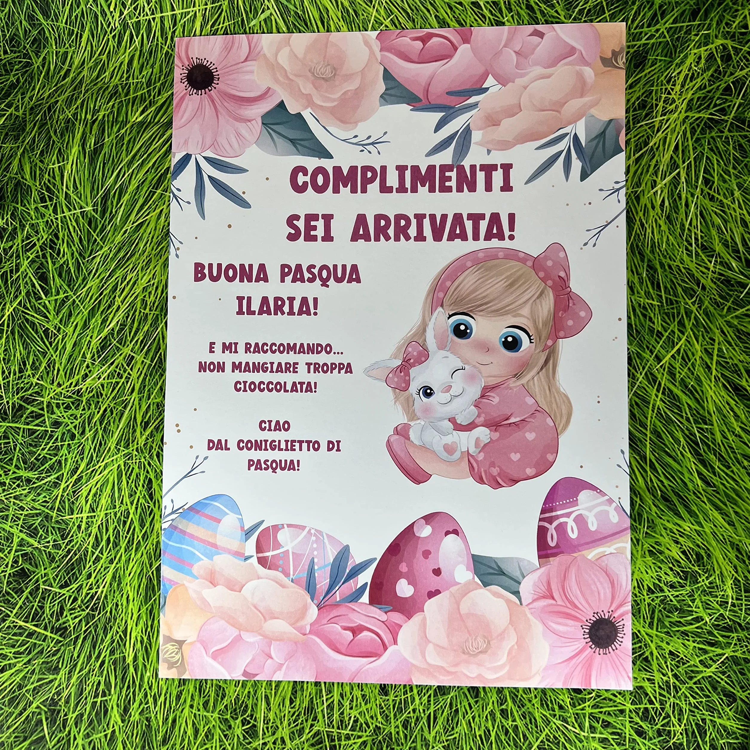 Caccia alle Uova di Pasqua – Set Completo Personalizzato per Bambini con Frecce, Indizi e Filastrocche – Stampa Grande Finale – Regalo Pasqua Divertente