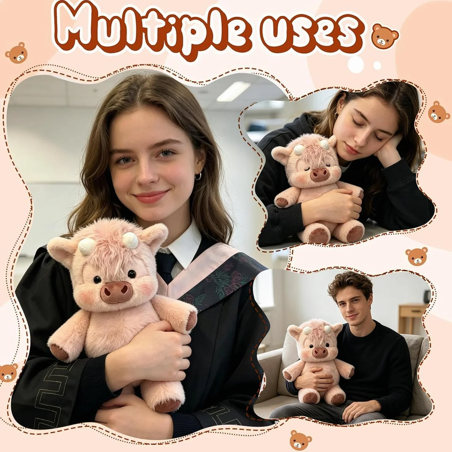 Peluche Che Corre, 45CM Pupazzo Che Corre Mucca, Peluche Miglior Regalo per Bambini e Coppie (B)