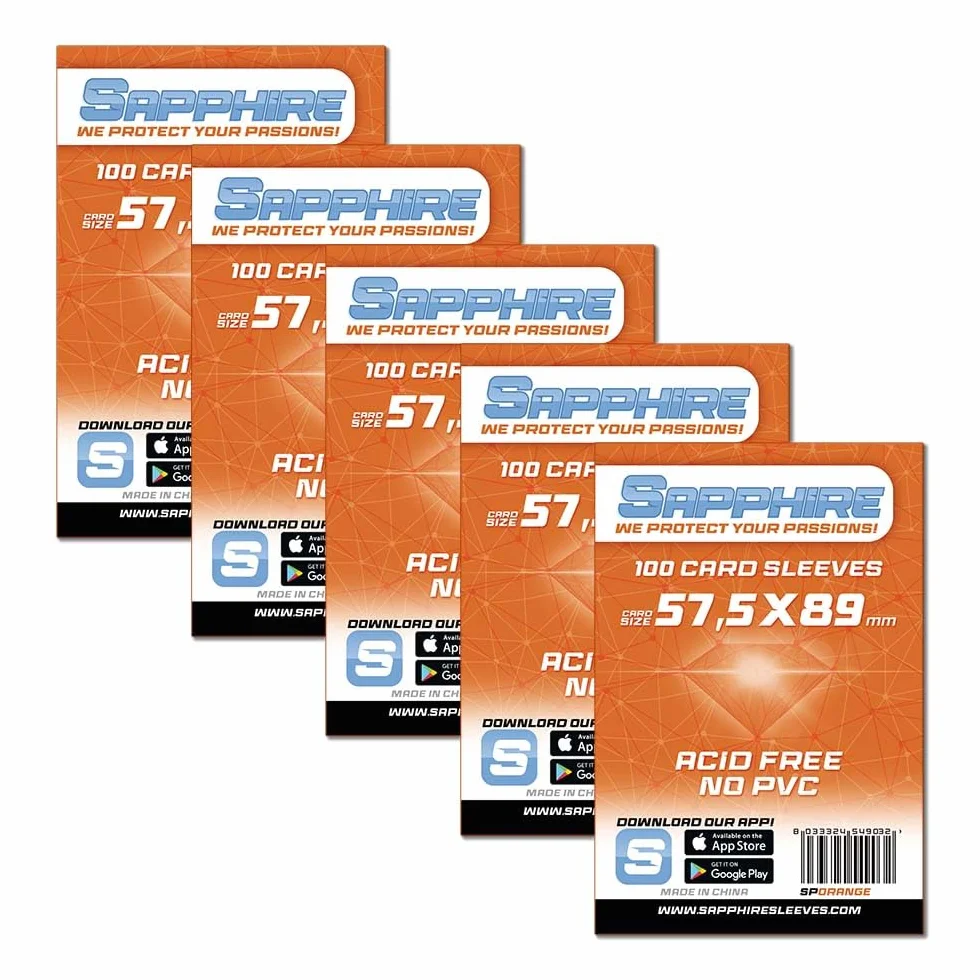 Red Glove - 5 Pack 100 Sapphire Sleeves Orange 57,5 x 89 SPORANGE5P