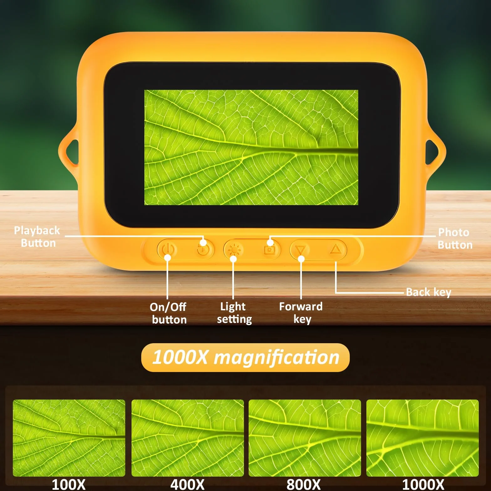 Microscopio per bambini: microscopio digitale con schermo IPS da 3", ingrandimento 1000x, microscopio portatile 1080P con 8 LED e 32 MB di memoria, microscopio tascabile USB per PC/Mac