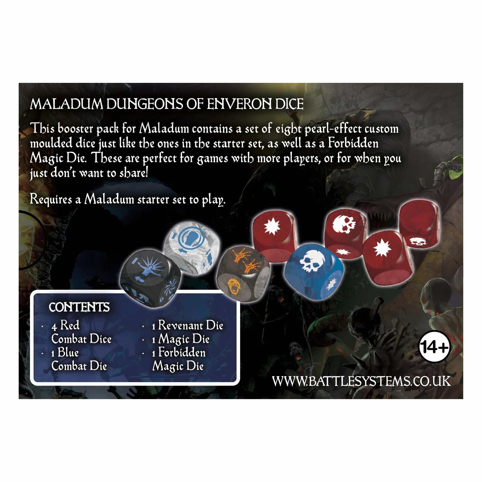 Battle Systems Maladum Dungeons of Enveron Dice - Gioco Fantasy Dungeon Crawler Gioco Immersive Terreno Solo, Cooperativo e Adversarial Play