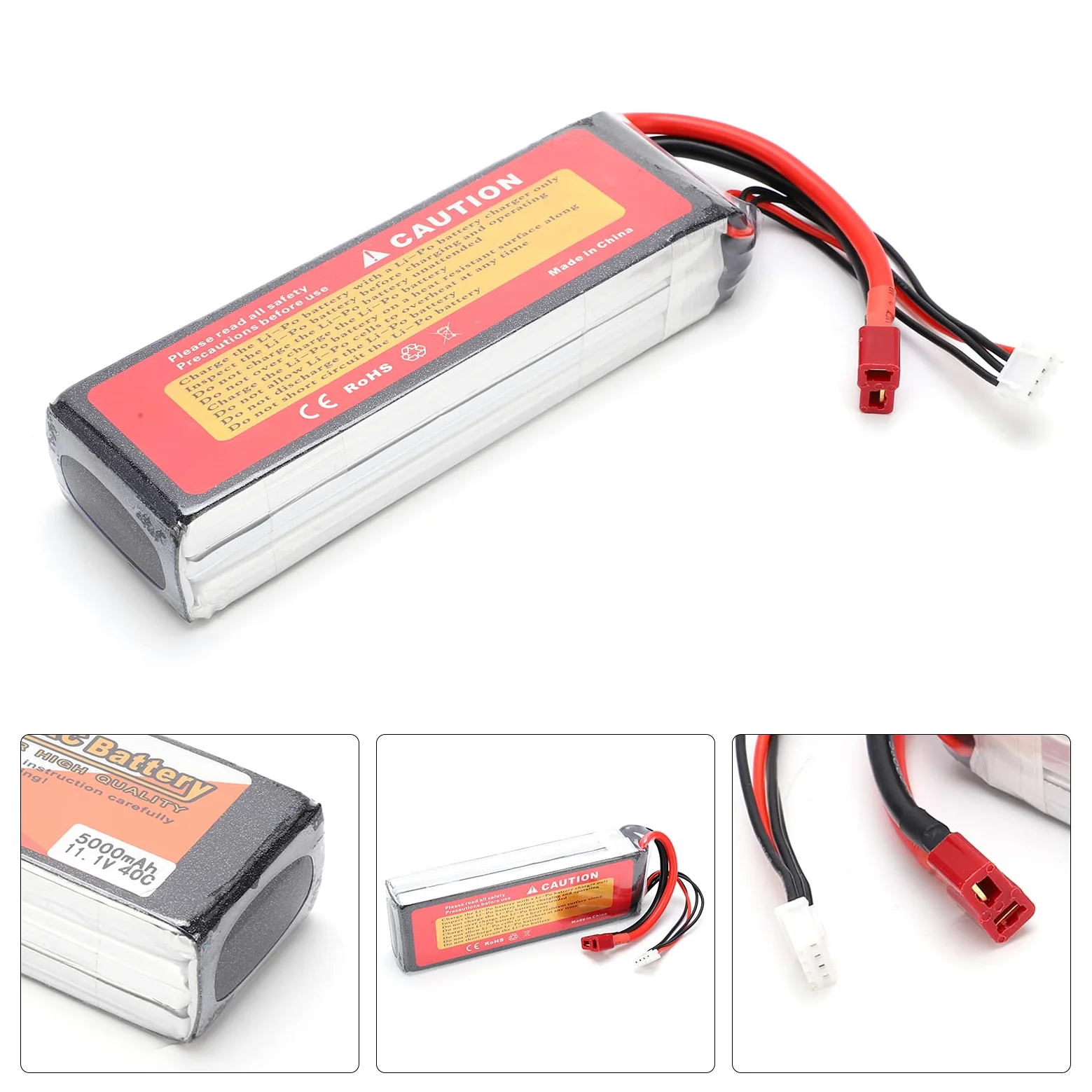11,1 V 5000 mAh Batteria Lipo di alta qualità 3S 40C per droni RC Car Boat, batteria al litio di dimensioni 5,2 X 1,7 X ,0 pollici per telecomandi RC