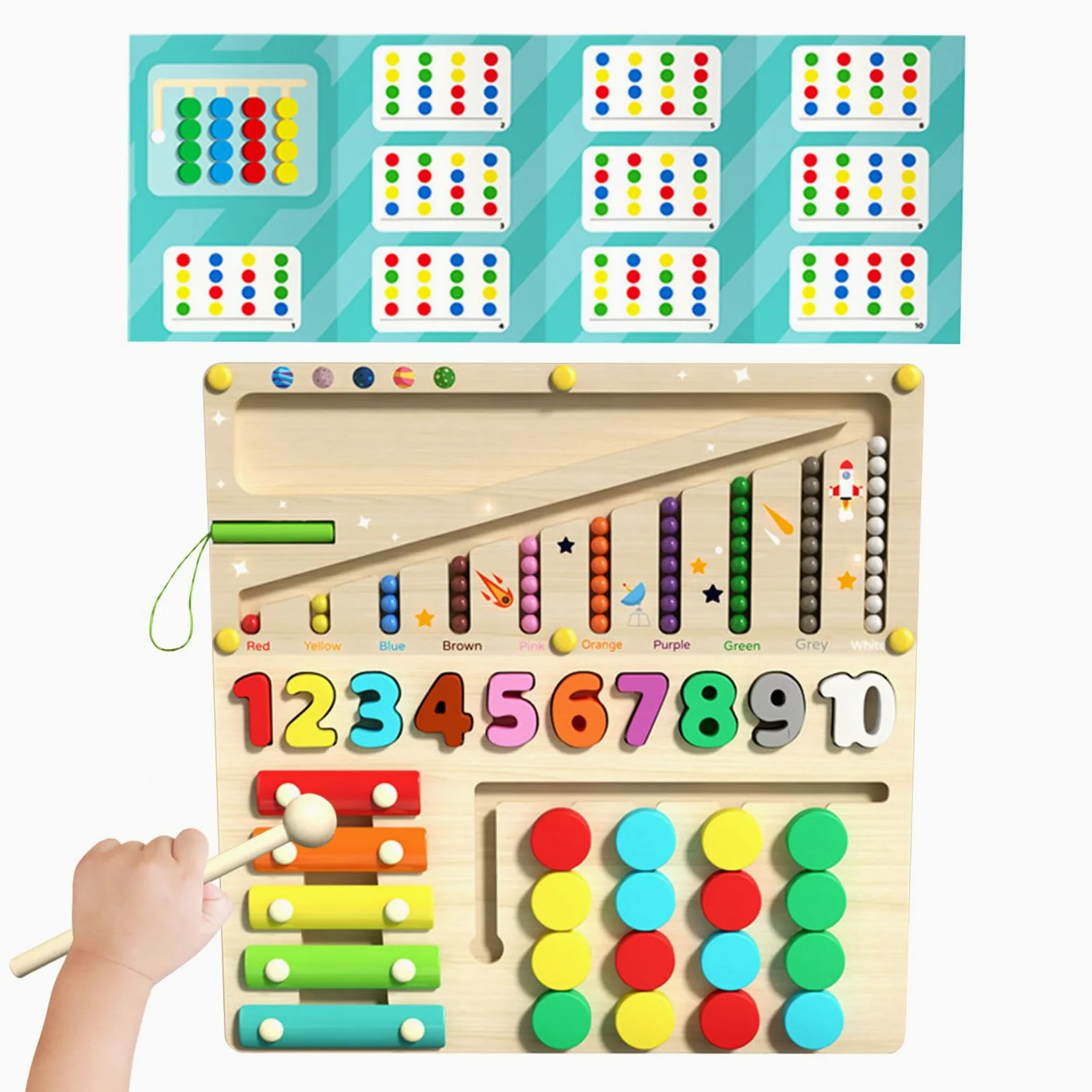 Giochi Di Incastri Per Bambini Labirinto Sensoriale Con Perline In Legno Da | Giocattolo Educativo Multifunzione Per Asilo Casa Viaggi