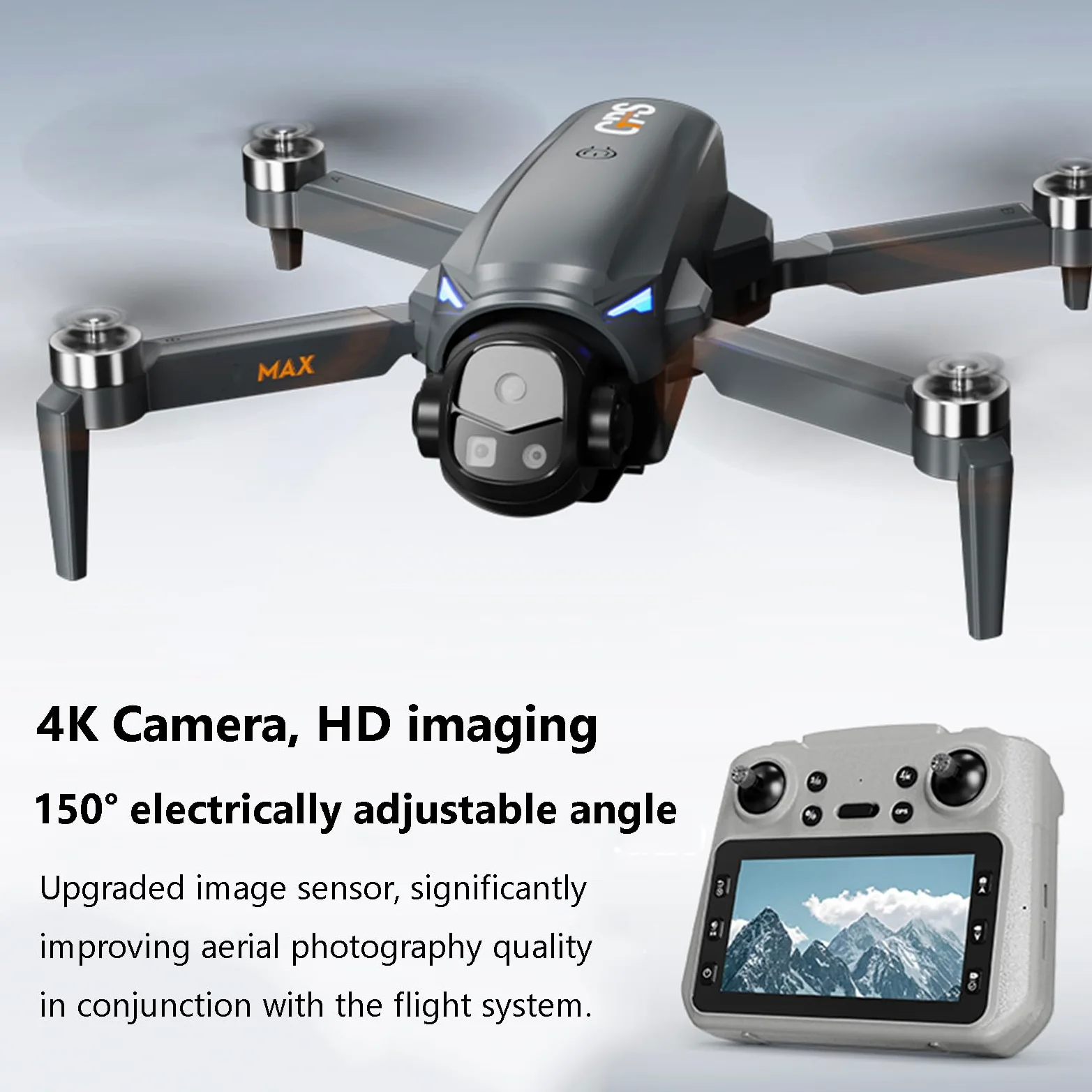 GPS Drone con Schermo da 4,5 pollici, Drone GPS con Telecamera 4K per Adulti, 60 Minuti di Volo, Motore Brushless, GPS Rientro Automatico, Evitamento Ostacoli, Scheda SD, per Principianti