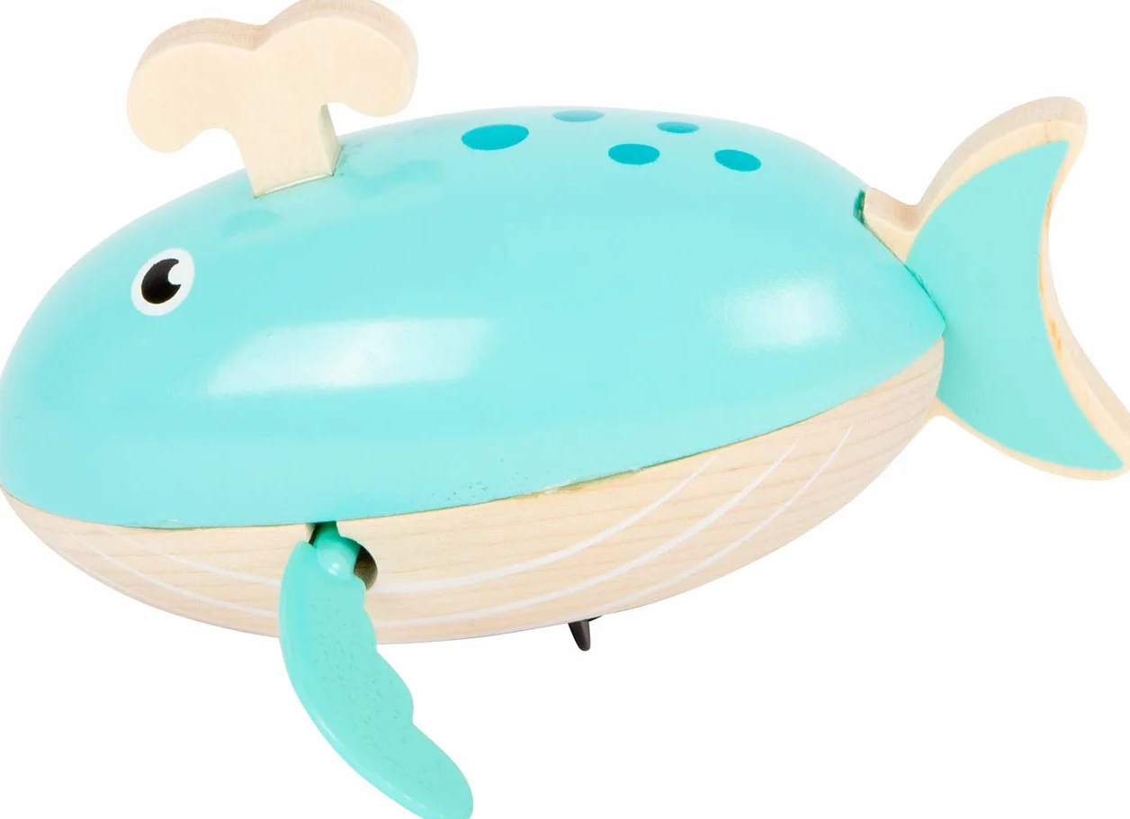 Giocattolo Acquatico Balena con Carica in Legno, Giocattolo con Carica Acquatico, per Bambini dai 24 Mesi