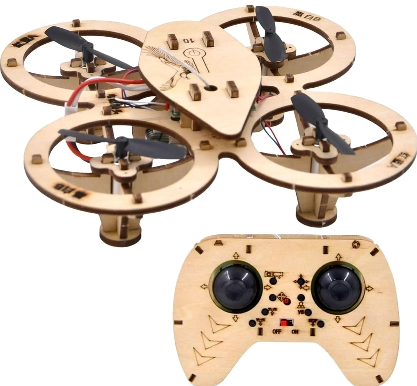 Blocchi Di Costruzione In Legno Fai-da-te Volanti Kit Modello Di Drone In Legno Fai-da-te Aereo Telecomandato Addestramento Assemblaggio In Quadcopter Rc Drones Kit