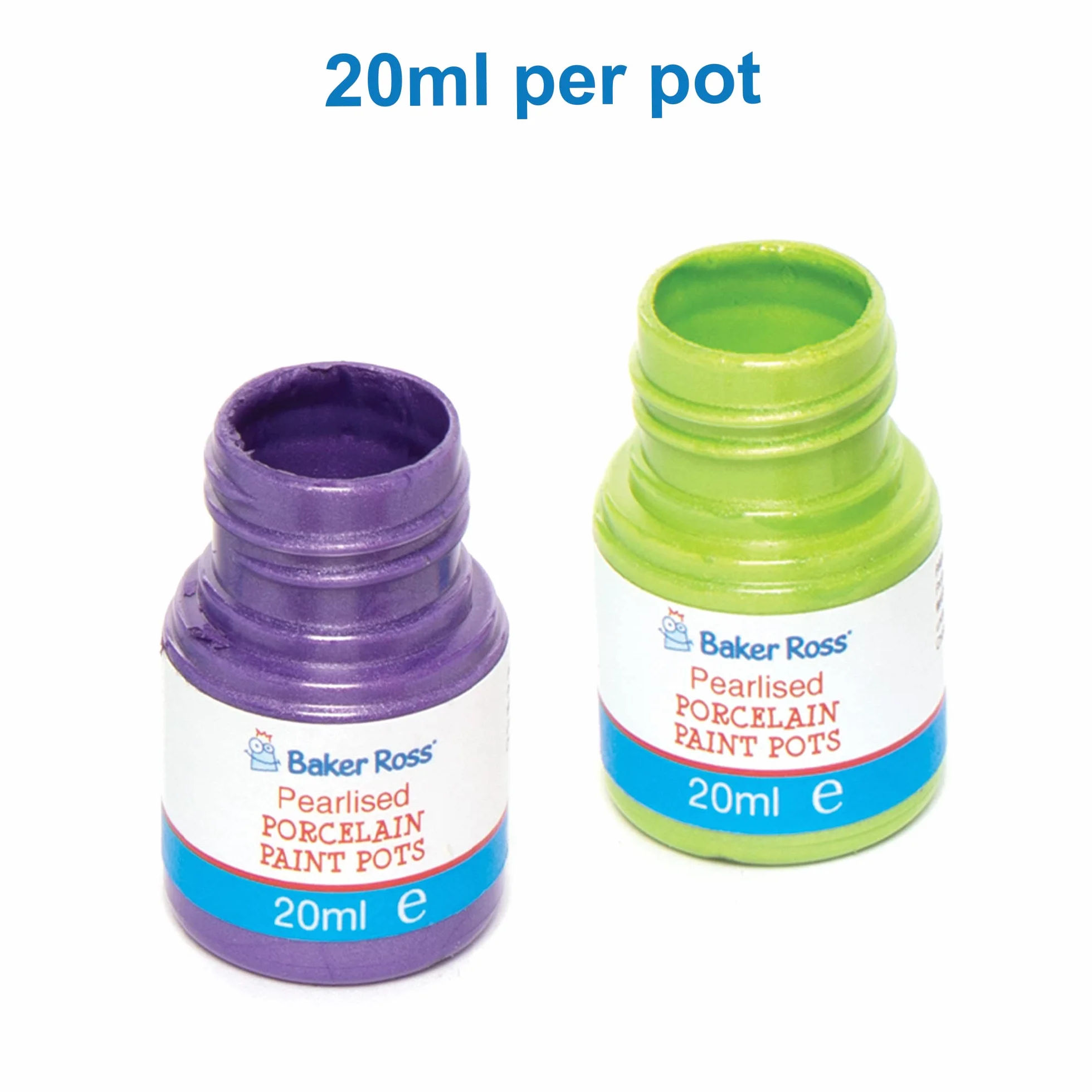 Baker Ross FE793 Vasetti Pittura su Porcellana Colori Metallizzati - Confezione 8, Pittura Ceramica, Set Bambini