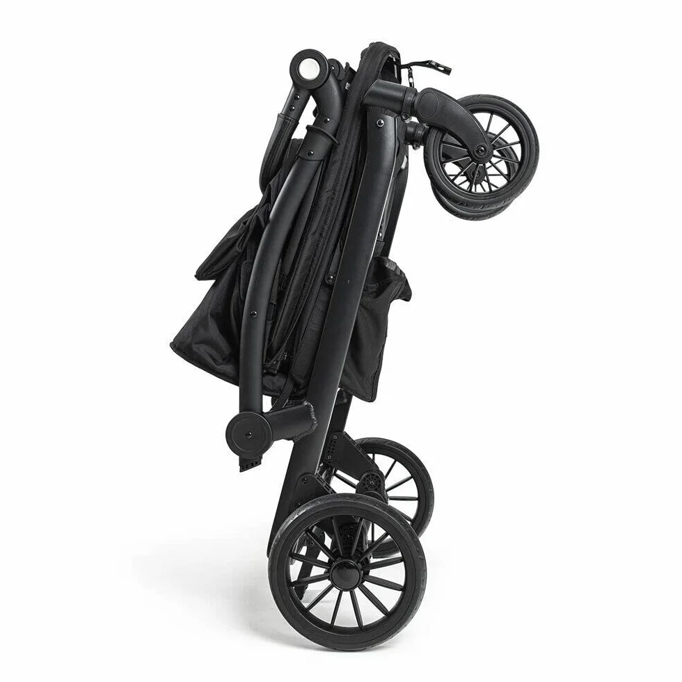KETTLER Carrello Pieghevole COMPACT in Nero | Vassoio e Portabicchieri GRATIS | Pieghevole con Tettoia Solare | Salvaspazio | Maneggevole e Facile da Guidare | Capacità di Carico 70 kg | 1-2 Bambini
