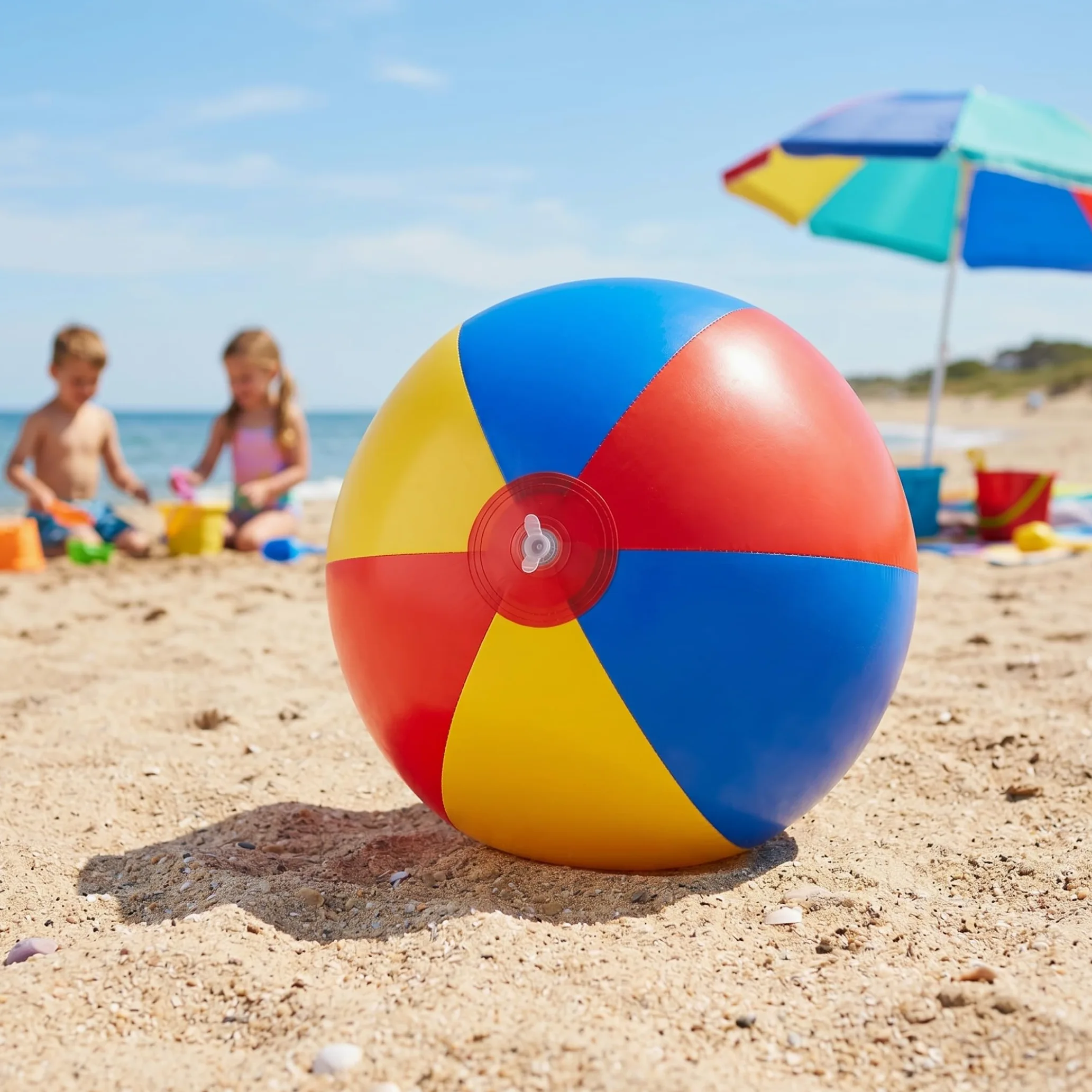 Pallone Gonfiabile Gigante Pallone da Spiaggia Gonfiabile Gigante da 51 Pollici Grandi palloni da Spiaggia in PVC Morbido Ideali per i Bambini - Rosso Giallo Blu