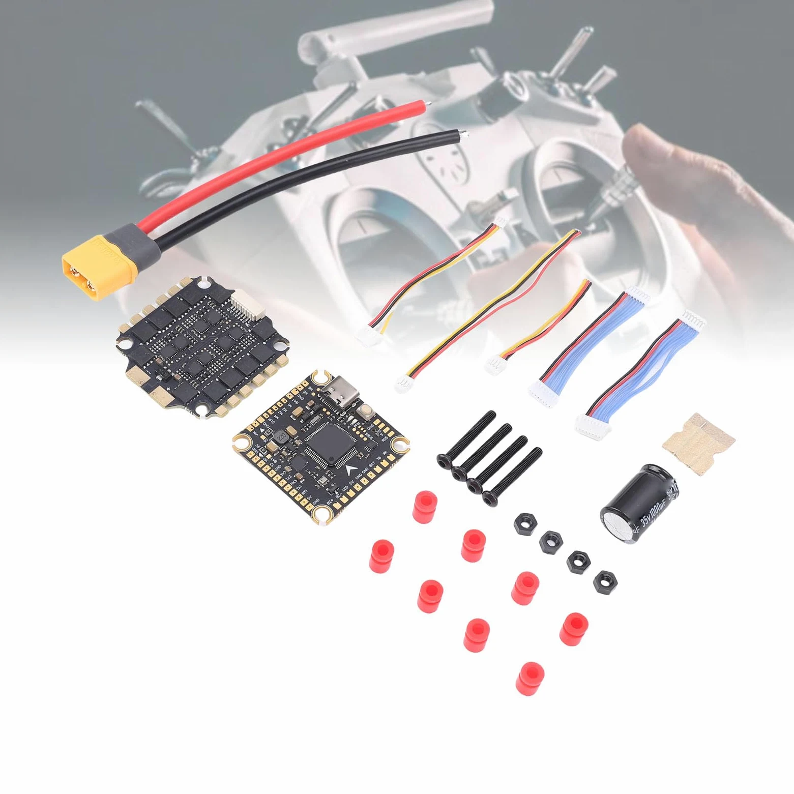 Denash Controller di Volo per Drone, Uscita 60A, per Aeromodellismo | Configurazione flessibile, prestazioni robuste, installazione semplice, plastica premium, aggiornamenti wireless