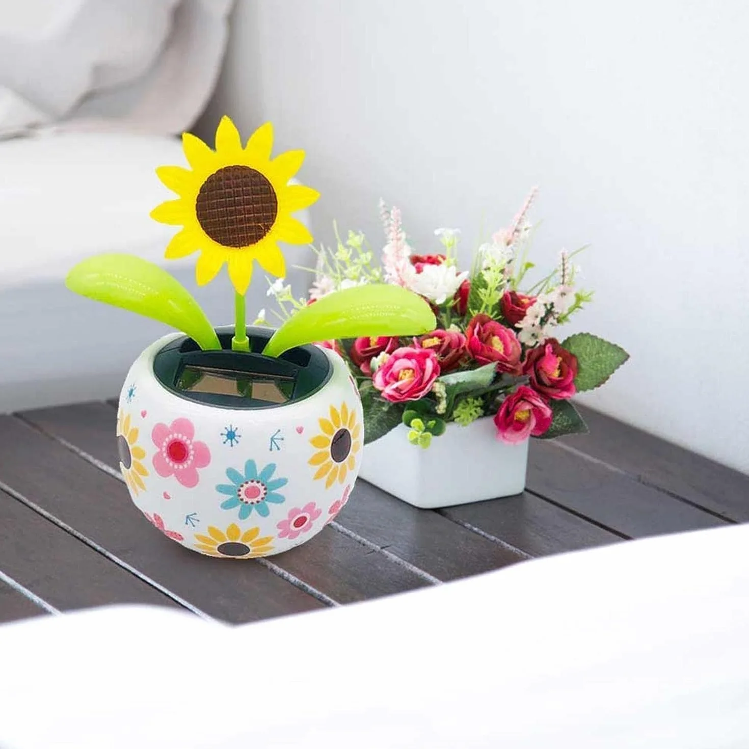 Girasole Solare Danzante Fiore Oscillante Decorazione Scrivania Kit Energia Solare
