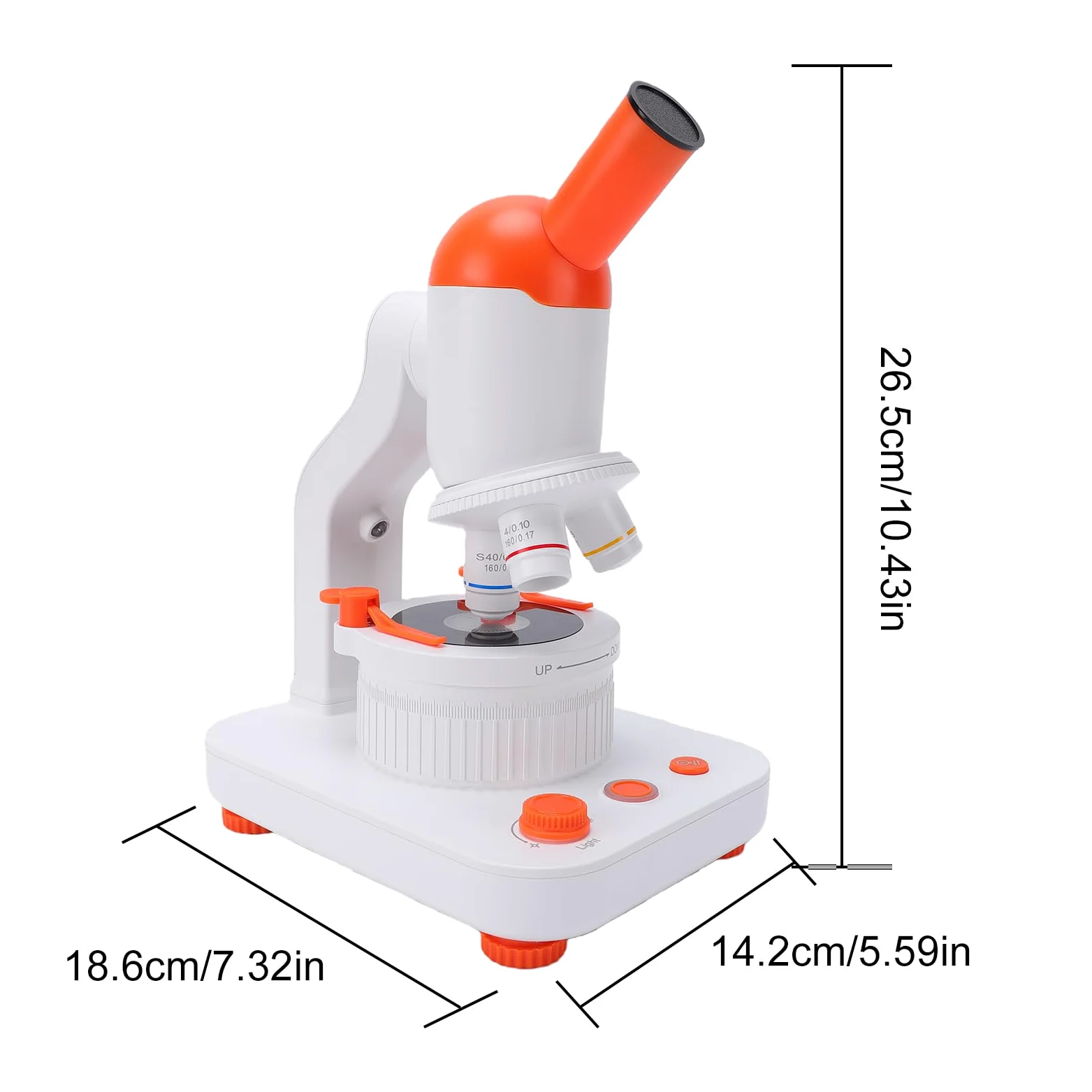 Fockety Microscopio per Bambini, Microscopio Educativo per Bambini con Ingrandimento da 40X a 400X, Giocattolo Scientifico con Doppia Illuminazione a LED, Kit di Diapositive