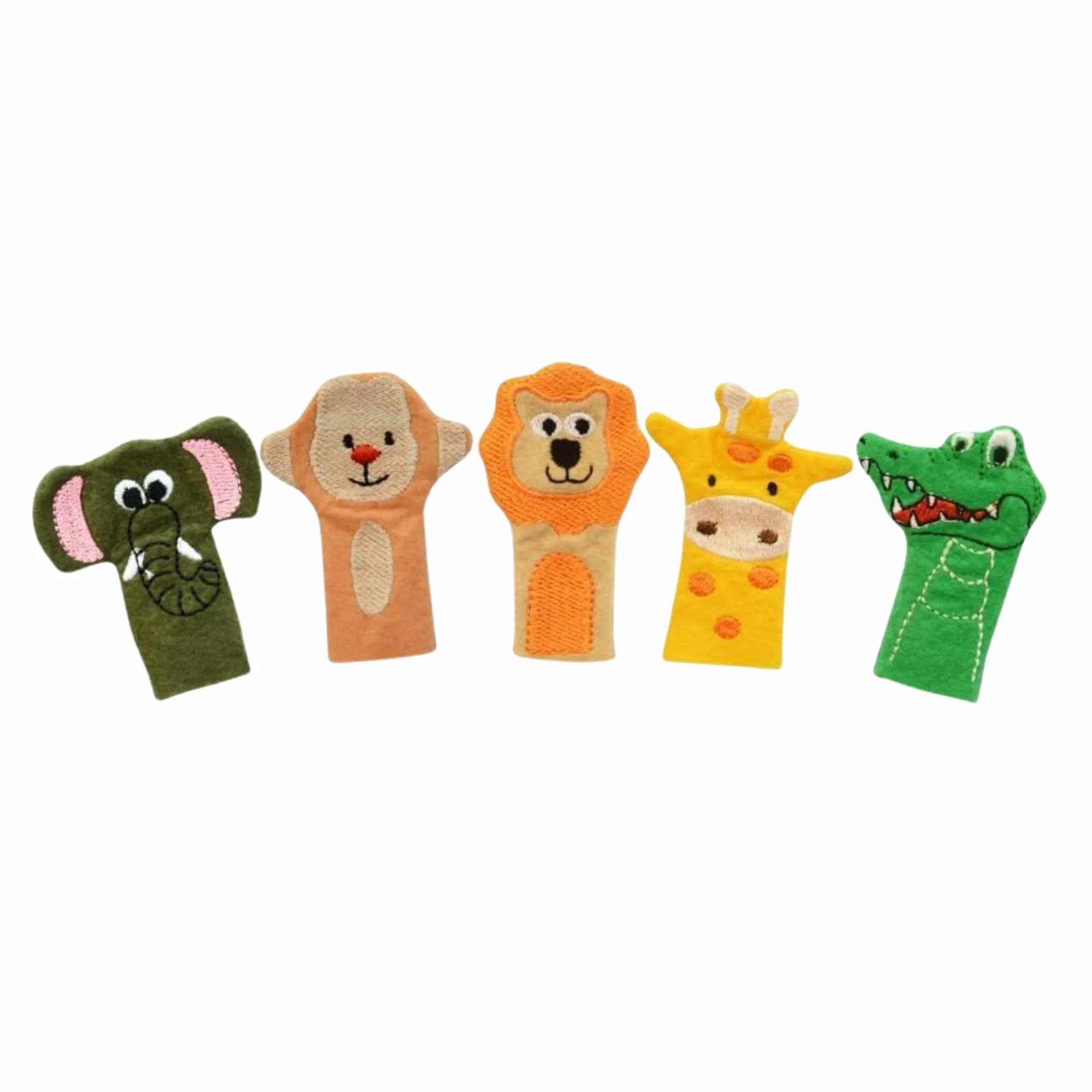 Set di bambole da dito con animali selvatici 5 pezzi feltro colorato per neonati giocattolo safari