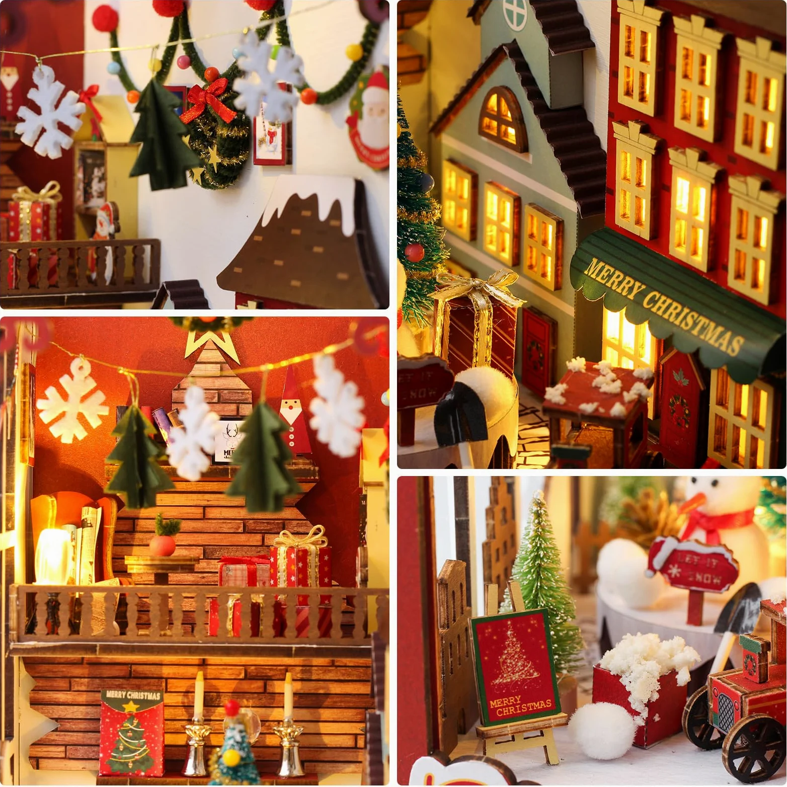 Cuteefun Miniatura per Casa delle Bambole DIY, Natale Fai da Te Book Nook Kit, Decorazione Inserto libreria, Regalo per Compleanni Halloween
