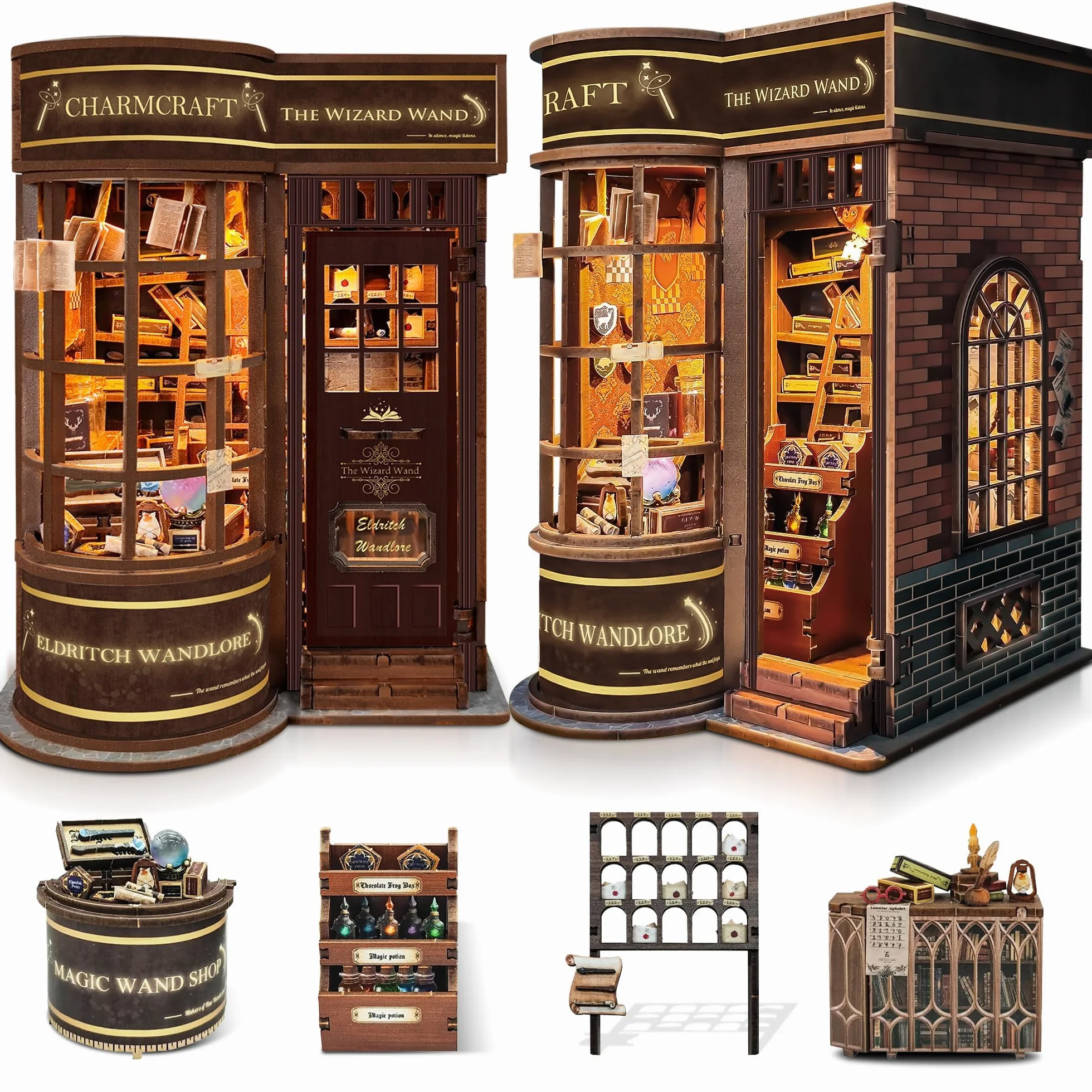 Kit Book Nook DIY per Adulti: LUMYCE Casa in Miniatura con Luci LED da Montare, Modellismo 3D Creativo per Decorare Librerie - Regalo Originale per Appassionati di Fai da Te