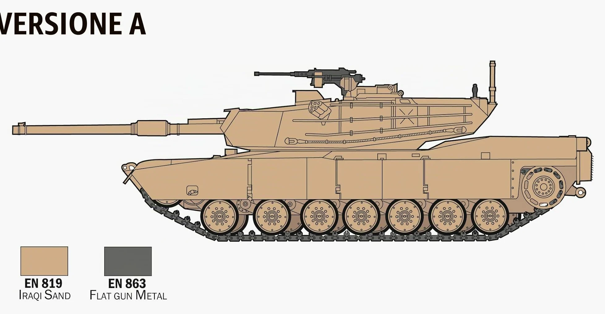 Italeri 72004 1:72 - Set completo M-1 Abrams, modellismo, kit da costruzione, modellismo a pavimento, fai da te, hobby, incollaggio, kit in plastica, accessori inclusi