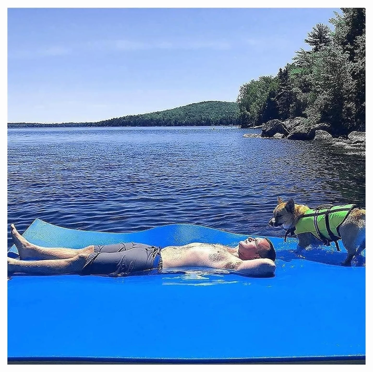 Tappetino Galleggiante per Acqua, Materassino Galleggiante in Schiuma for Il Nuoto, for Lago, Piscina e Mare, attività acquatiche all'aperto for Adulti(2.7m x 1.8m x 3.3cm)