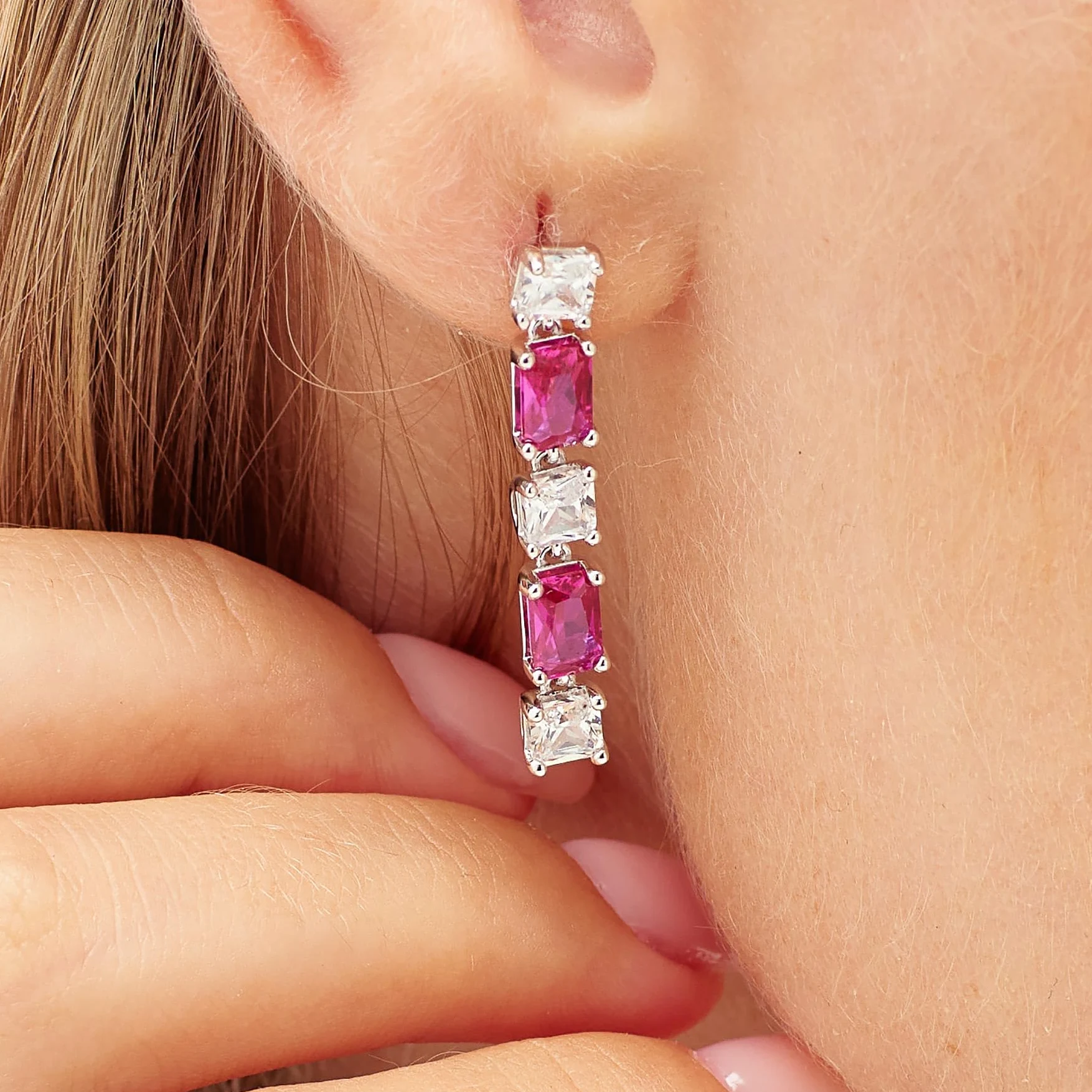 Brosway Orecchino Singolo Donna Pendente in Argento | Orecchini Pendenti Con Passion Ruby | Collezione FANCY - FPR19