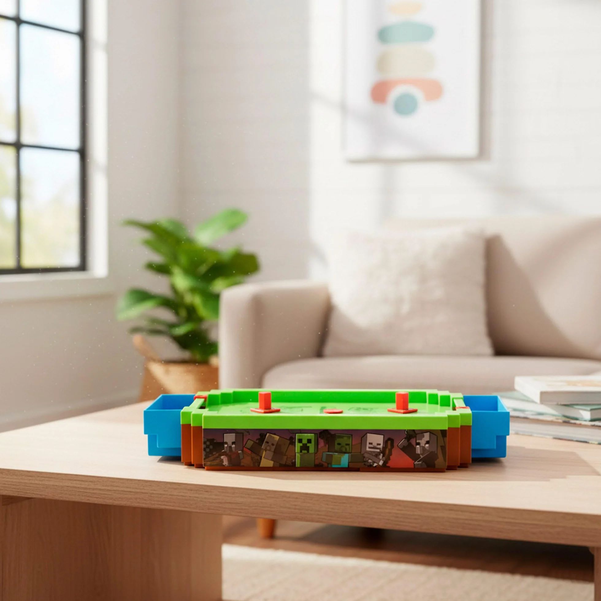 COLORBABY Minecraft Air Hockey Tavolo elettronico, Overworld, Superficie Aria, Segnalibro, Design Premium, Licenza ufficiale, Giochi da tavolo elettronici, Giochi da collezione, Bambini, Adulti (77715