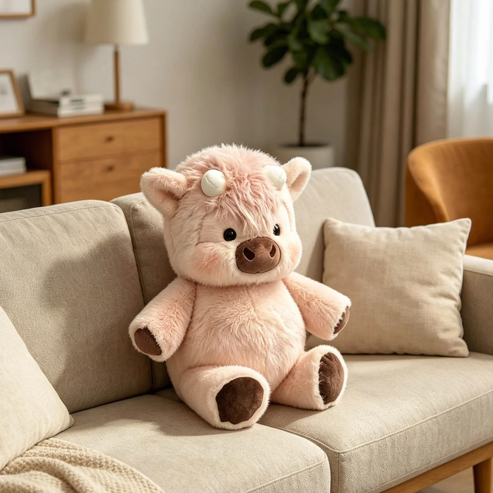 Pupazzo Che Corre – 60cm Adorabile Animale Peluche Mucche Pelosa Per Alleviare Lo Stress, Peluche Che Corre Vitello Che Corre Per Ragazzi E Ragazze, Cuscini In Peluches (Pink, 60, Centimetri)