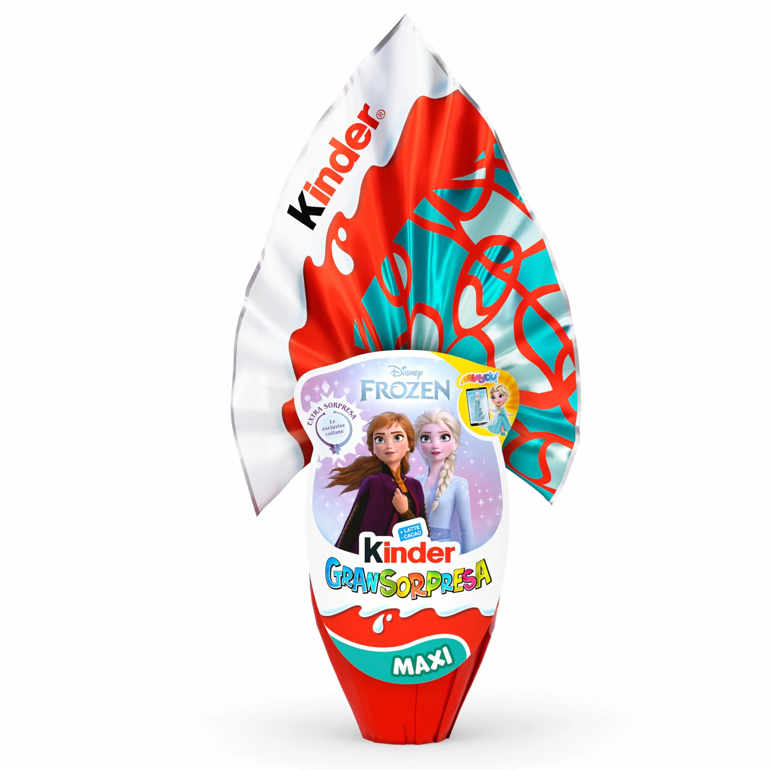 Kinder GranSorpresa Maxi Disney Frozen, Uovo di Pasqua Kinder 2026 di Finissimo Cioccolato al Latte con Sorpresa Disney Frozen, 220 g