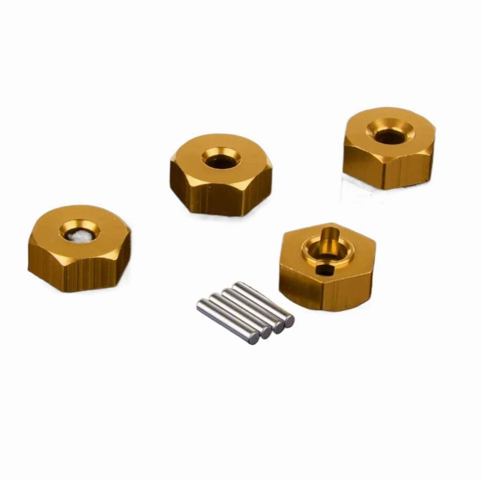 Ricambi Crawler RC Per HSP 102042 122042 02134 1/10 RC Auto Aggiornamenti Parti Componenti Adattatore Ruota Motrice Esagonale 12mm Con Viti Pin(Gold)