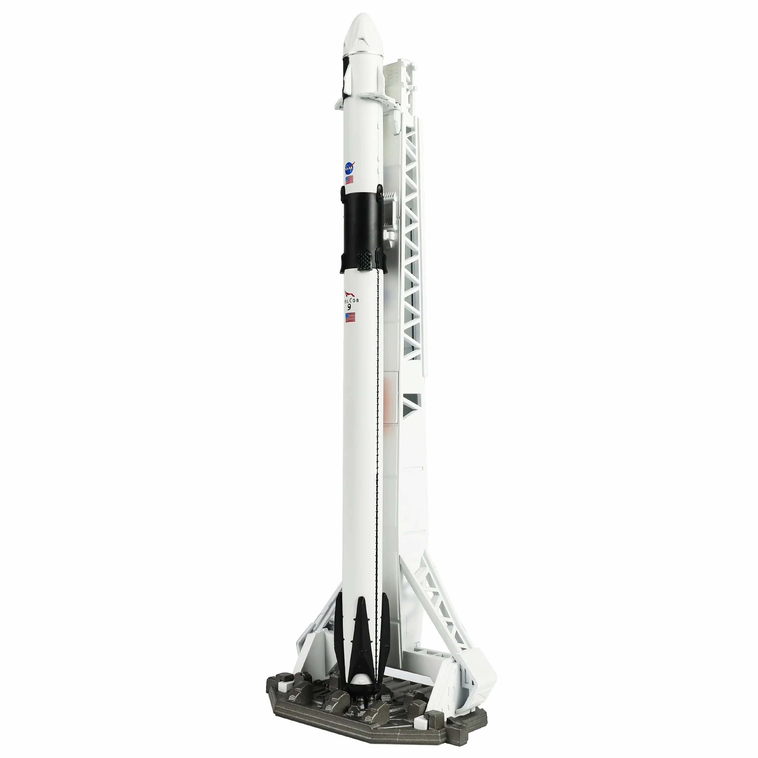 QIYUMOKE 1/200 - Kit per modellini a razzo con astronave, compatibile con Falcon 9, modello NASA per appassionati di spazio, regalo o desktop (29 cm)