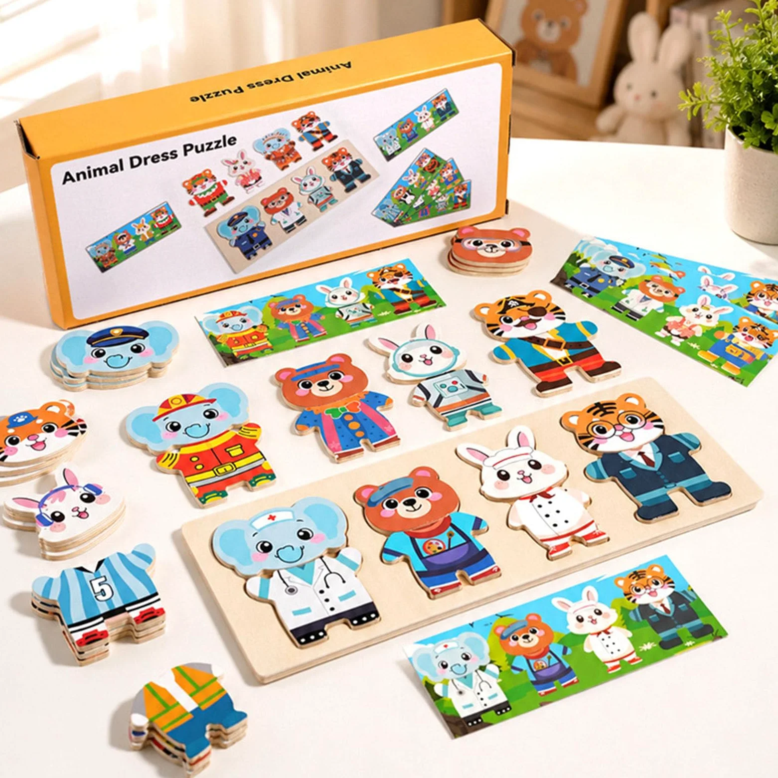 Puzzle di Travestimento con Occupazioni Animali, Gioco educativo per la cognizione