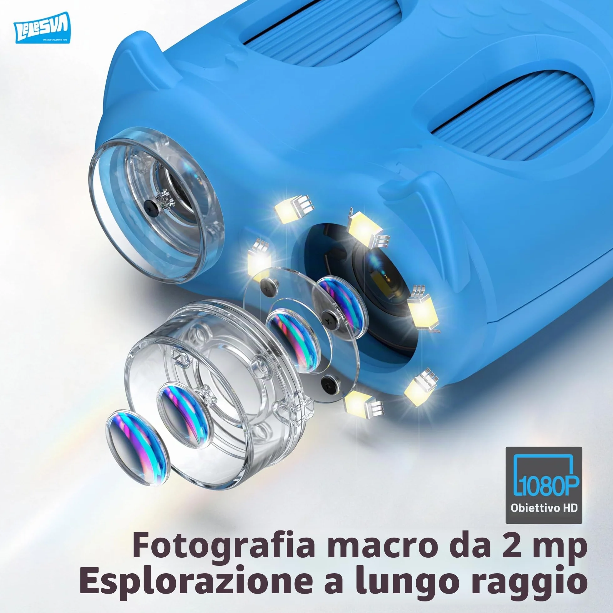 Microscopio e Telescopio 2 in 1, Mini Microscopio Portatile Tascabile 1000X, Telescopio Portatile 1000 m, Telescopio 10X Per Bambini, Telescopi Per Bambini con 1920P, Ottimo Giocattolo Scientifico