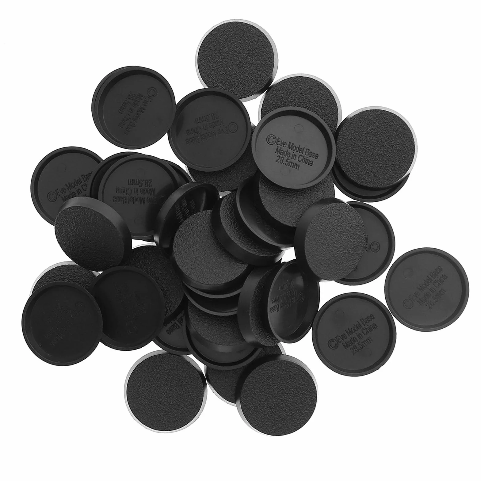 Modello Basi 28.5mm Basi Rotonde Plastica Nera per Giochi da Tavolo Wargames (50 PCS)