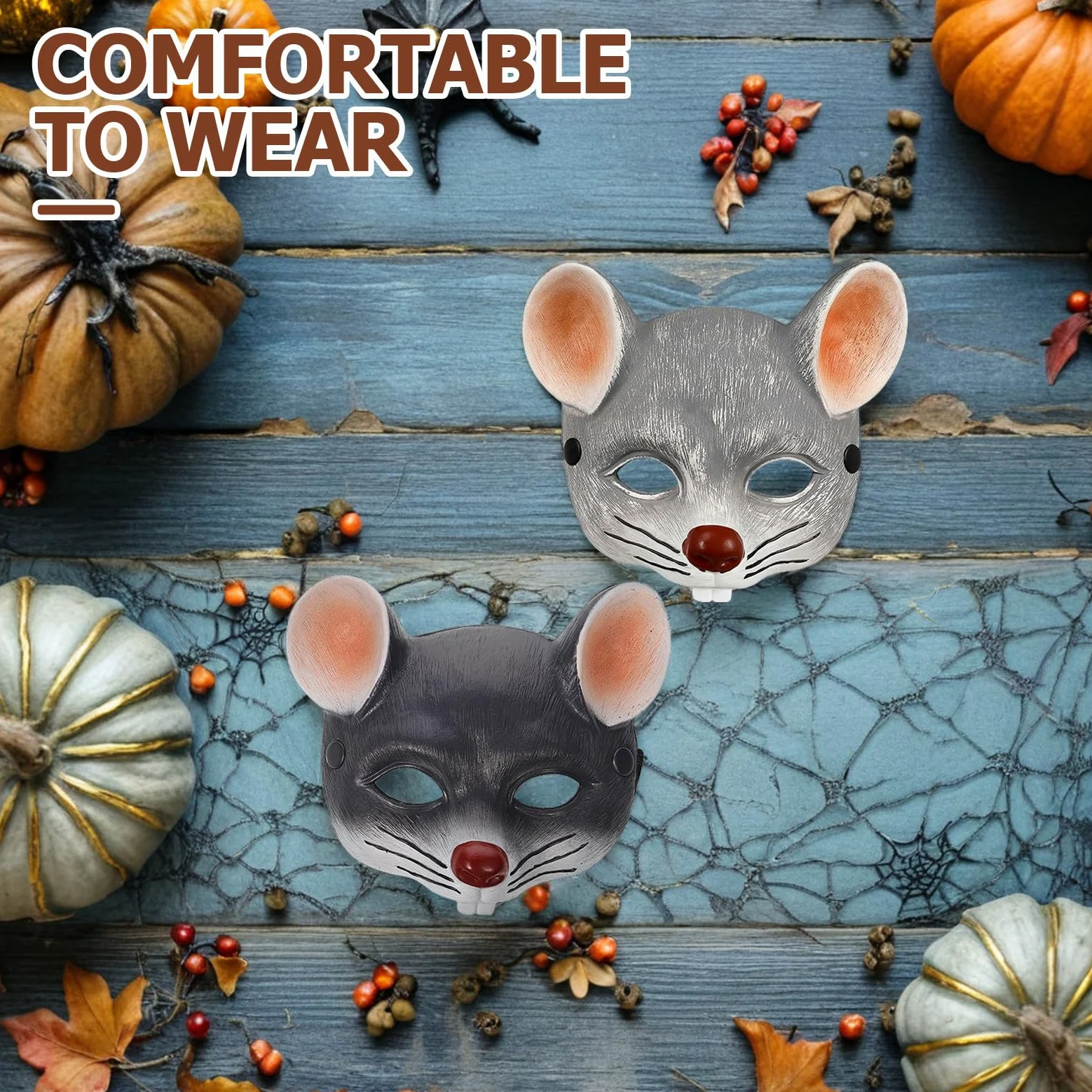 Toddmomy 2 maschere da topo realistiche per costumi di Halloween, Natale, Carnevale, cosplay, animali, per adulti e bambini