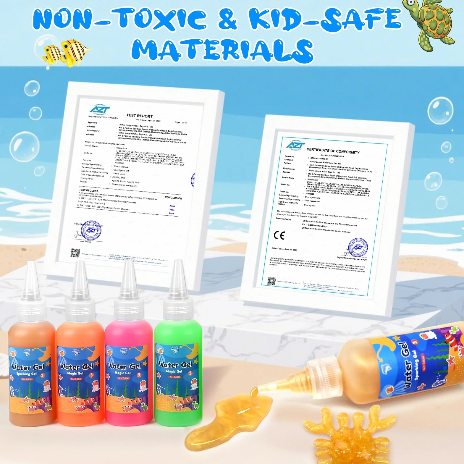 Dreamon Aqua Gelz Set, 71PCS Magic Jelly Set con 14 Gel Colorati, 2 Canne da Pesca, Giocattolo Educativo per Bambini 3+ Anni, Regalo DIY Ragazzi e Ragazze