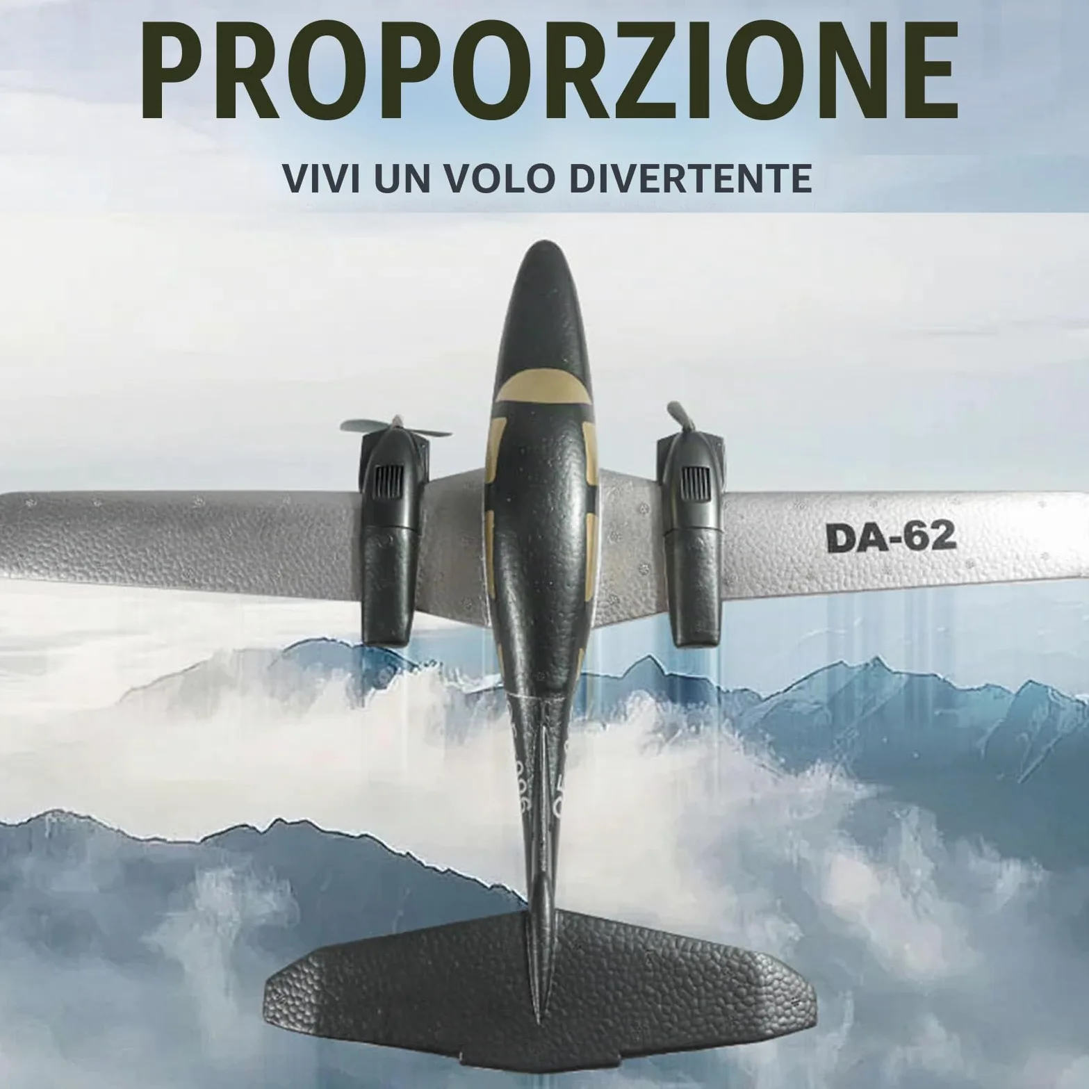 Aereo Leggero in EPP, Aereo Telecomandato per Principianti, Aliante RC Ad Ala Fissa a 2 in Schiuma EPP con di Stabilizzazione Giroscopica a 3 Assi, Divertimento di Volo
