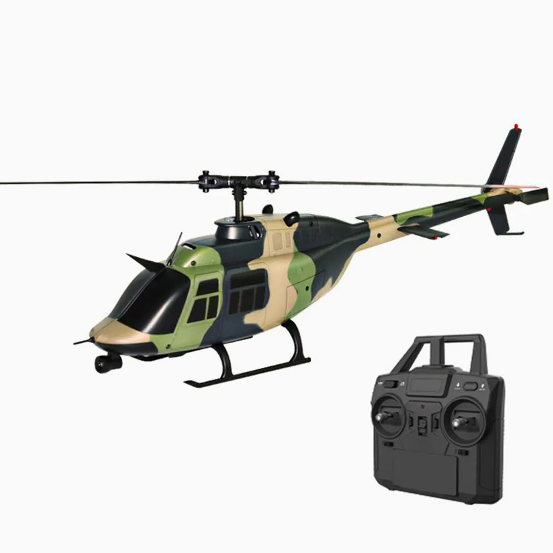 Elicottero RC C138 1/33 206, 2.4G 6CH RC Elicottero per esterni, hobby RC aereo con tenuta in altitudine, aeromobile radiocomandato, giocattolo per adulti RTF
