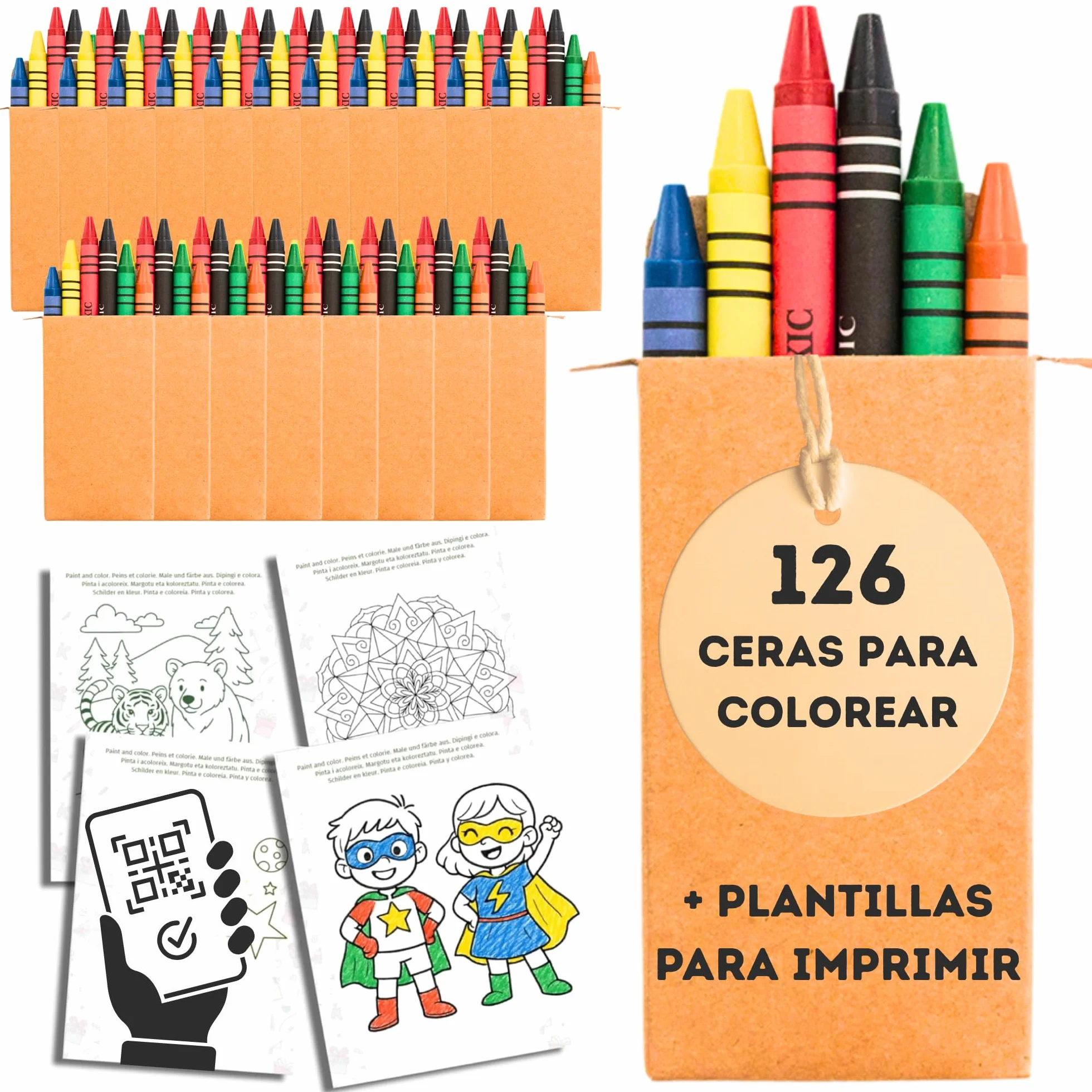 AF® - Set 126 Pastelli Cera, Bimbi 21 Scatola Colori Per Bambini Da Regalare | 6 Mini Colori Per Bambin Regalini, Gadget Compleanno Bambni 4 Anni 2 Anni Mini Pastelli Bambini Gadget