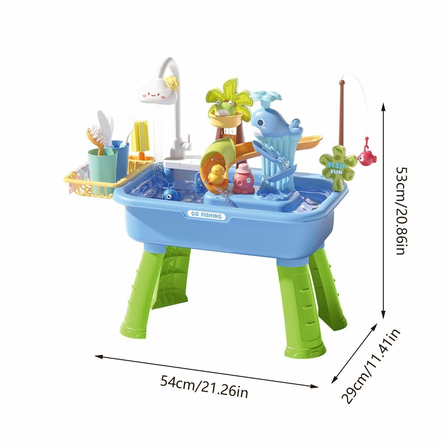 Tavolo Acquatico da Esterno di Pesca Estivo | Giochi Lavello Cucina Per Bambini E Prescolari Giardino Terrazzo Spiaggia Campeggio Asilo Bagno Sala Per Giocare Vacanze E