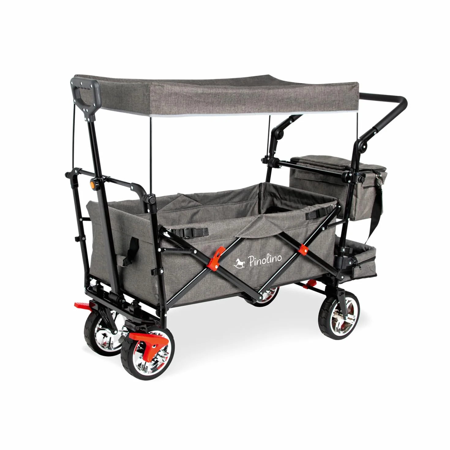 Pinolino 238041 Carrello pieghevole AddPlus con freno, screziato, grigio