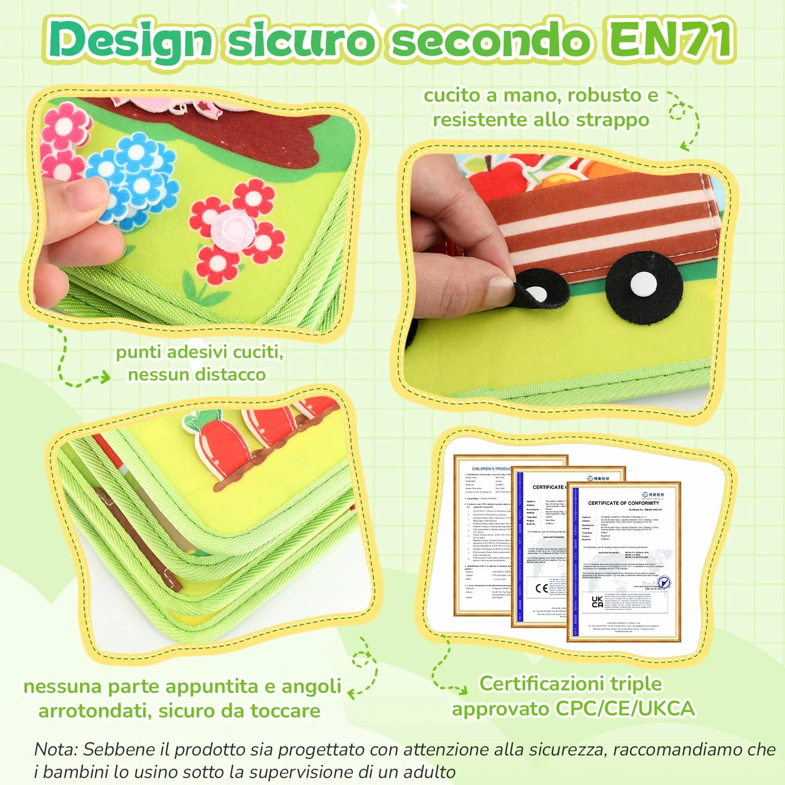 Busy Board Montessori 2 Anni, Giochi per Bambini Fattoria con 25 Attività, Quiet Book Regalo 2-4 Anni Sviluppo Precoce