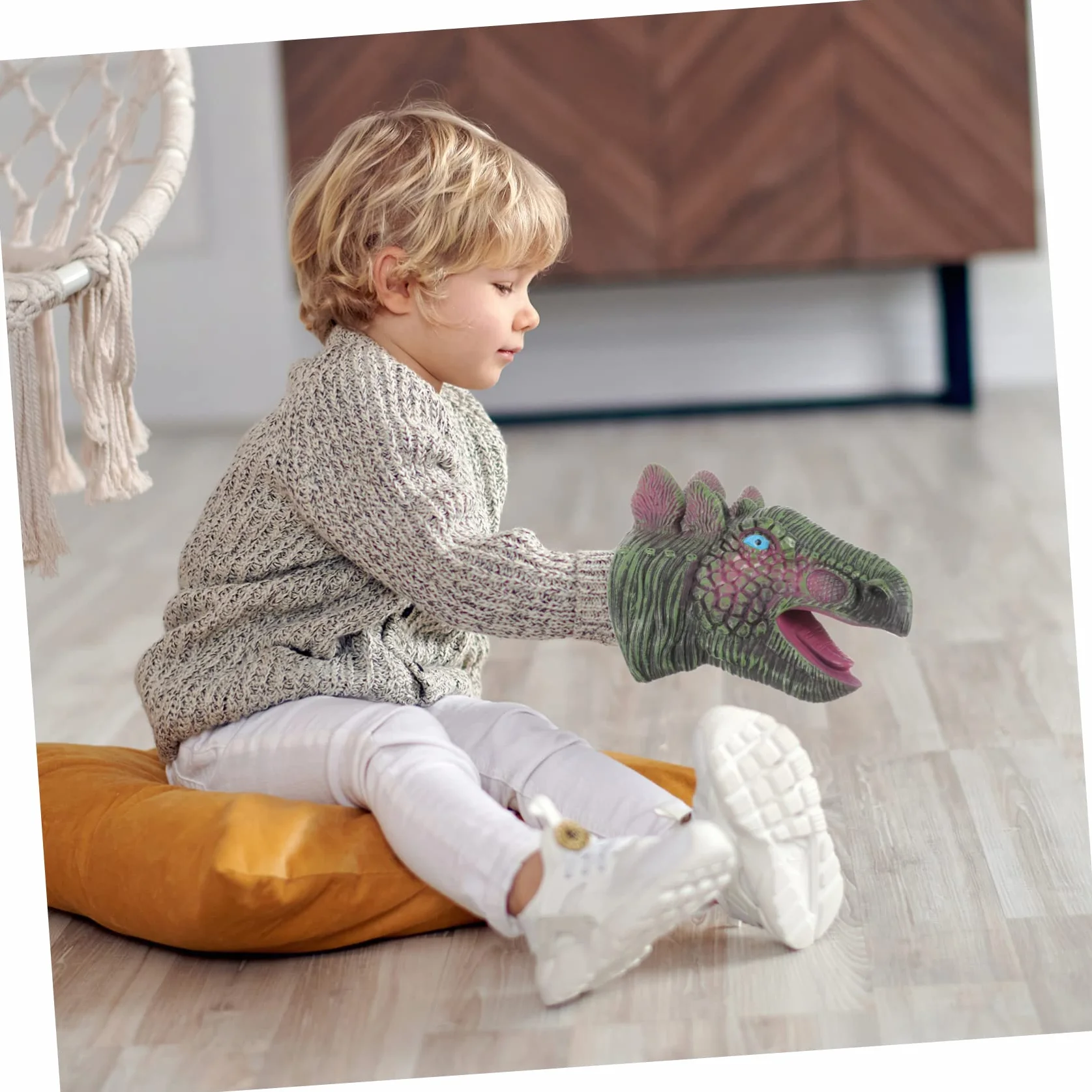HANABASS 4 pezzi Marionetta Mano Testa di Dinosauro Figura Giocattolo Burattino Mano per Ragazzo Ragazza