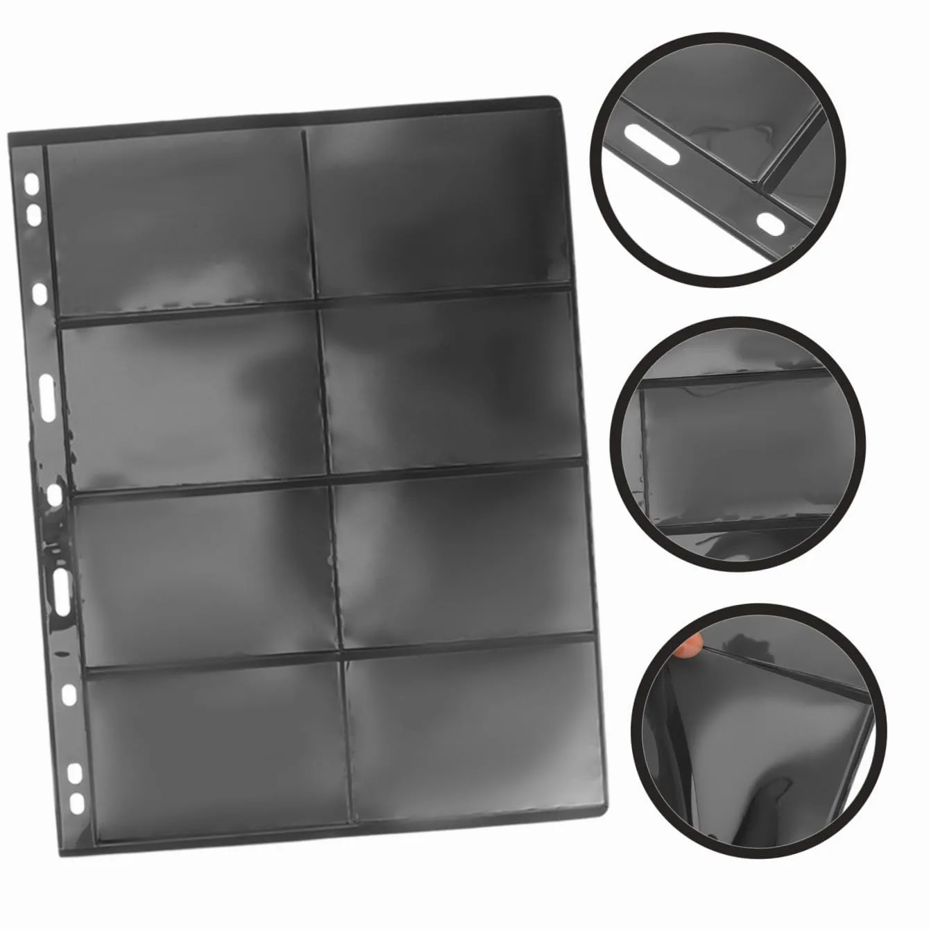 Raccoglitore Francobolli e Album Trasparente per Collezionisti, 10 Fogli Pvc Doppia Faccia per Conservazione Monete e Foto, Supporto Organizer per Filatelia e Collezioni