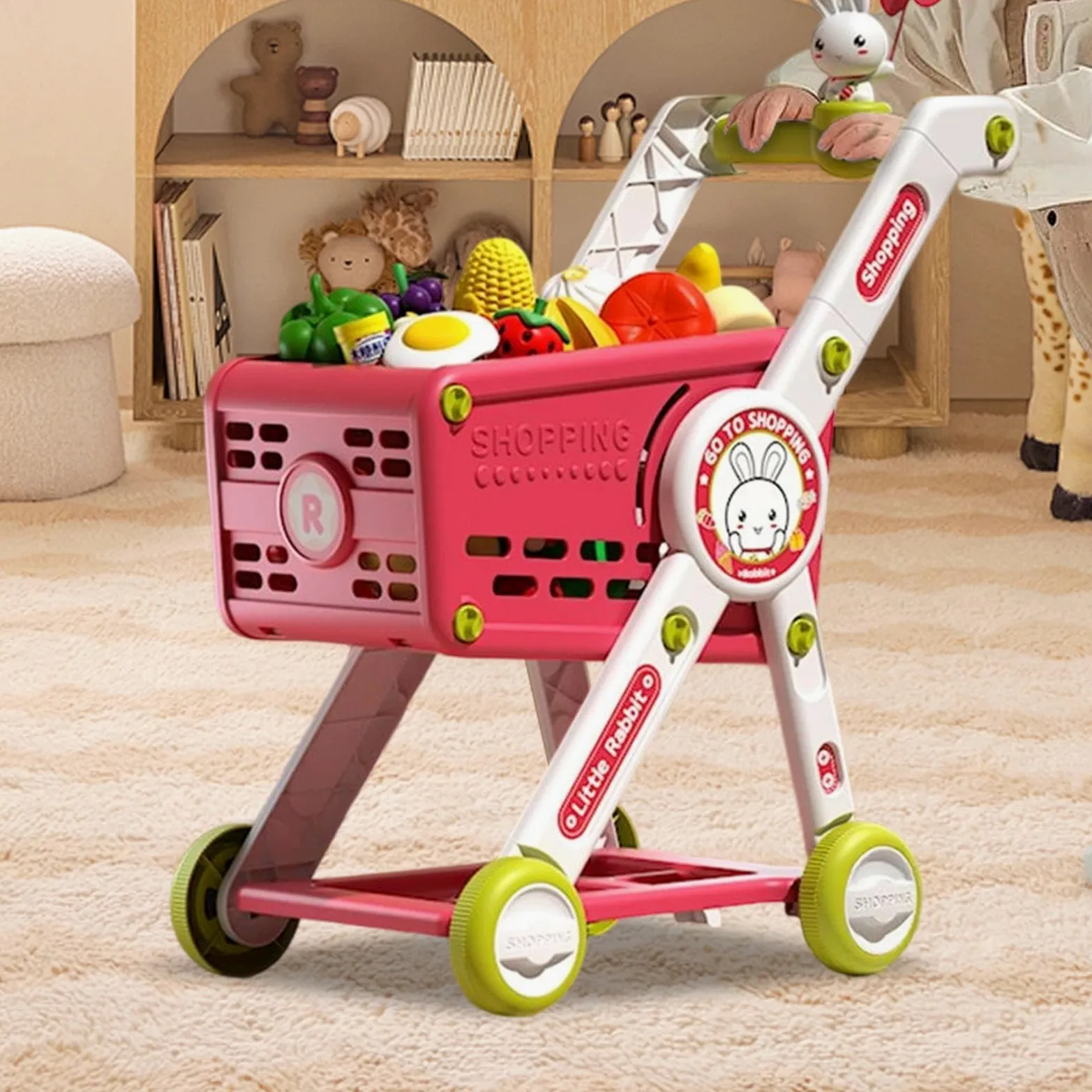 Carrello Spesa Bambini Cucina Finti Educativi Interattivi | Carrello Giocattolo Spesa Finta Per Bambini Trolley Per Bambini, Età Prescolare, Asilo, Vacanze E Compleanni
