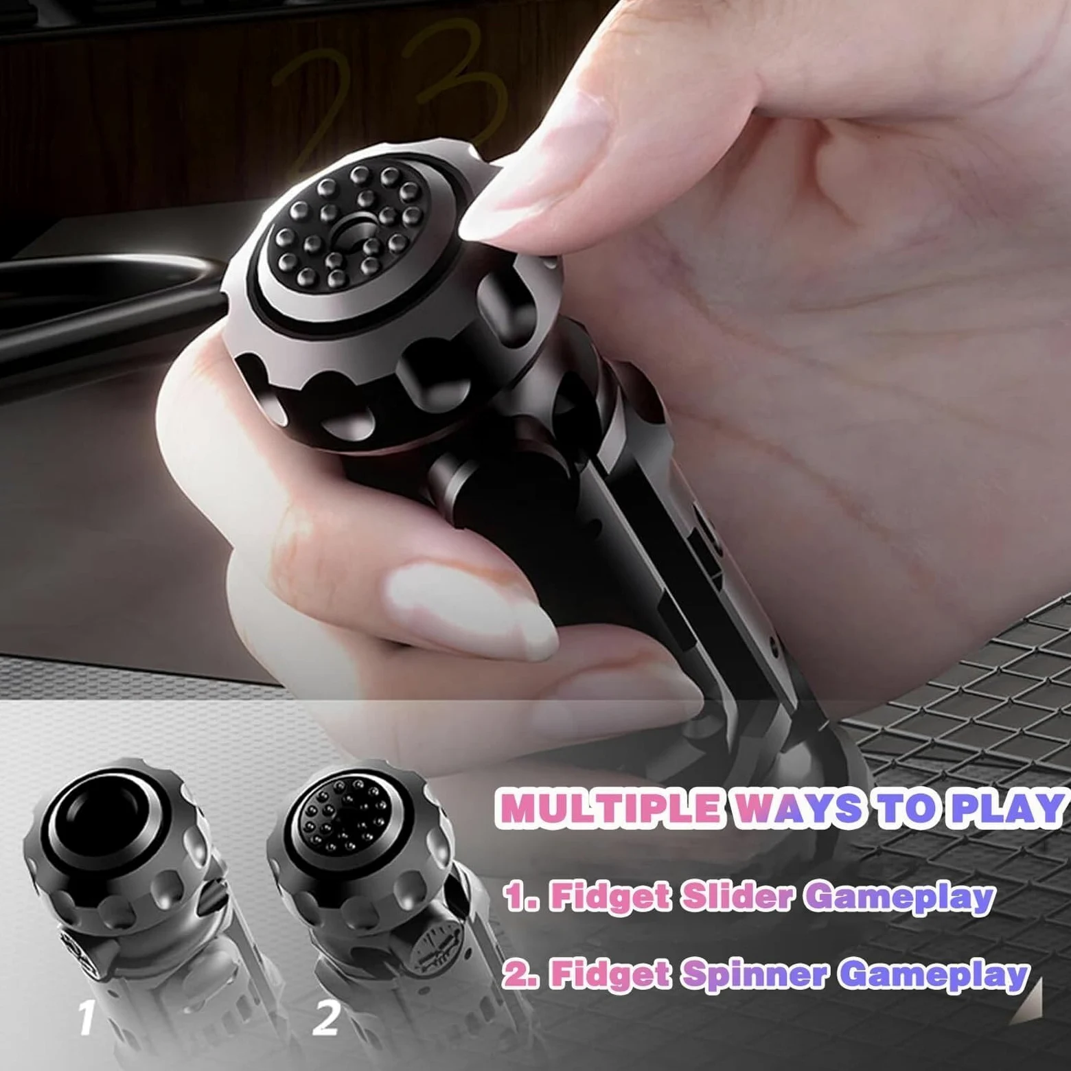 Giocattolo antistress Combo Spinner e Slider, 1 pezzo | Metallo CNC di alta qualità, rotazione silenziosa e clic. Lancia freccette Ideale per ufficio, ADHD, ansia. Portatile