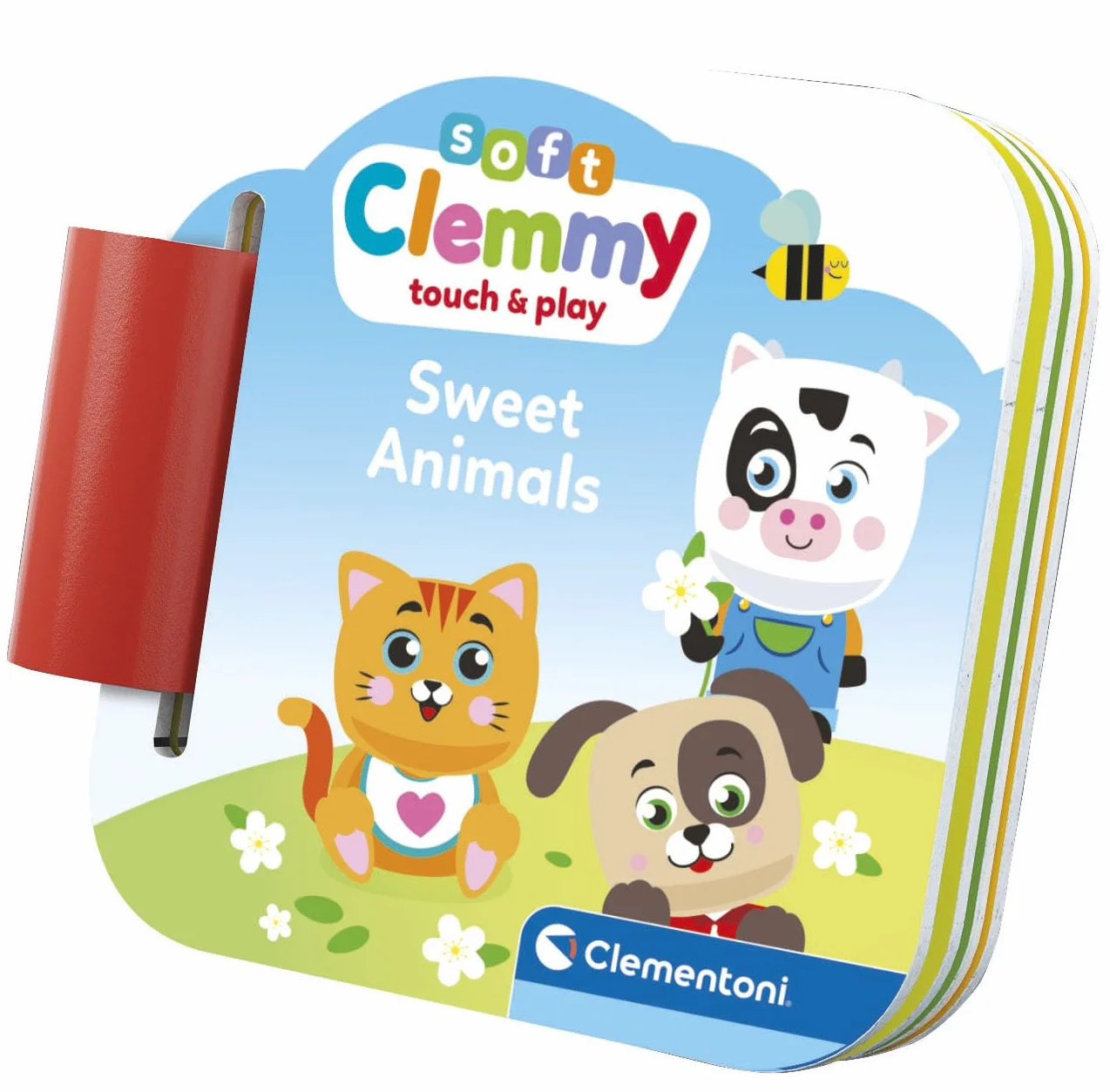 Clementoni Soft Clemmy - Sweet Animals, Play Set Bambini 6-36 Mesi, con 6 Mattoncini per Costruzioni e 3 Personaggi, Gioco Prima Infanzia Made in Italy, per Stimolare i Sensi dei più Piccoli, 17849