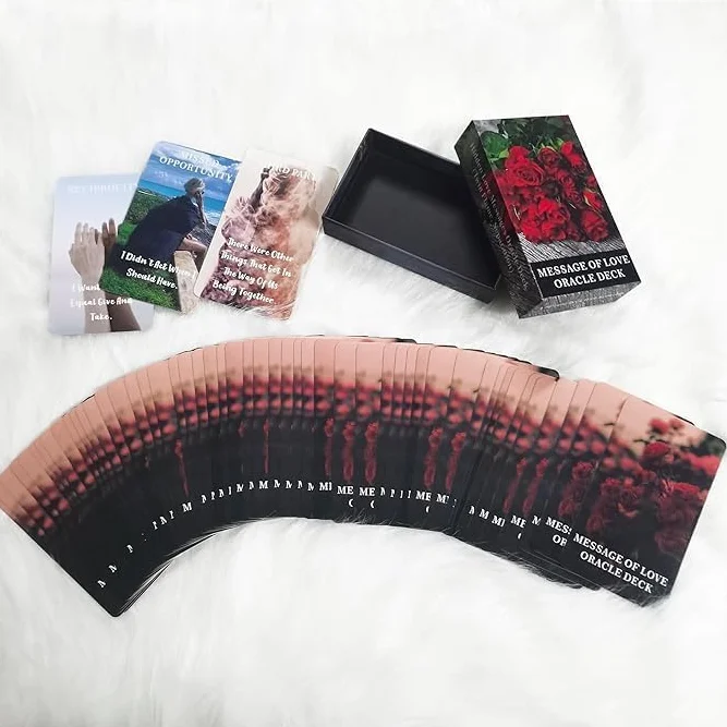 QCFQCF Message of Love Oracle Cards - Biglietti Oracle per principianti, tra cui amore, romanticismo, fiamma gemella, messaggi anima gemella (XIANHUALXT)