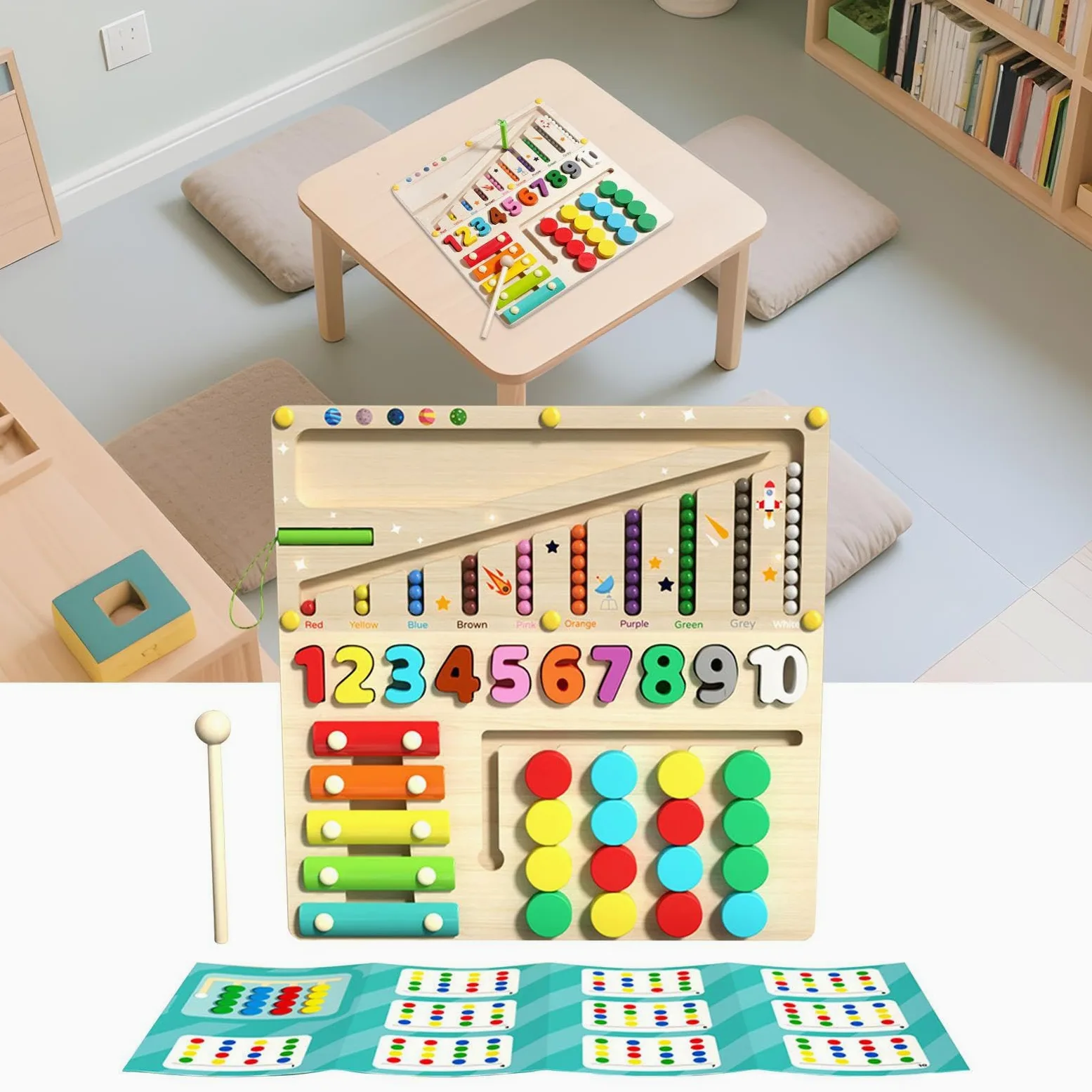 Giochi Di Incastri Per Bambini Labirinto Sensoriale Con Perline In Legno Da | Giocattolo Educativo Multifunzione Per Asilo Casa Viaggi