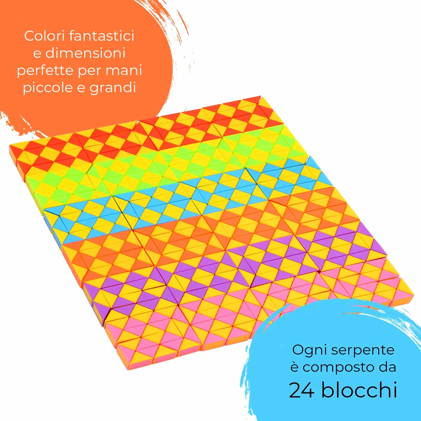 Magicat 24 Serpenti magici | Giocattolo cubo Magico Twist Puzzle, 24 Pezzi à 24 Blocchi, Costruzione Diversi Oggetti per Bambini e Adulti…