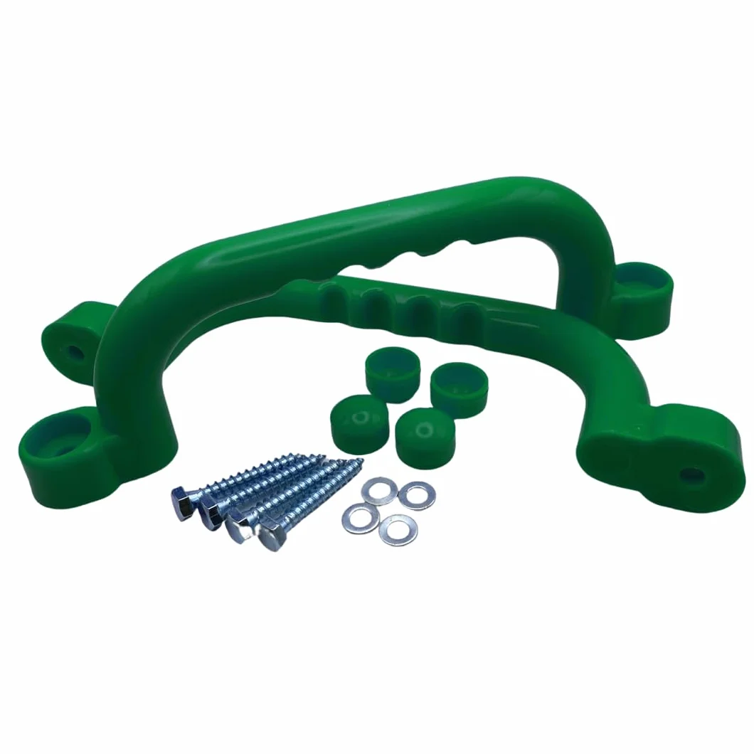 HOQ 1 paio di maniglie Premium – 2 maniglie in plastica di alta qualità – Corrimano 240 x 75 mm – per palafetti, letti a soppalco, casette e torri da gioco – verde
