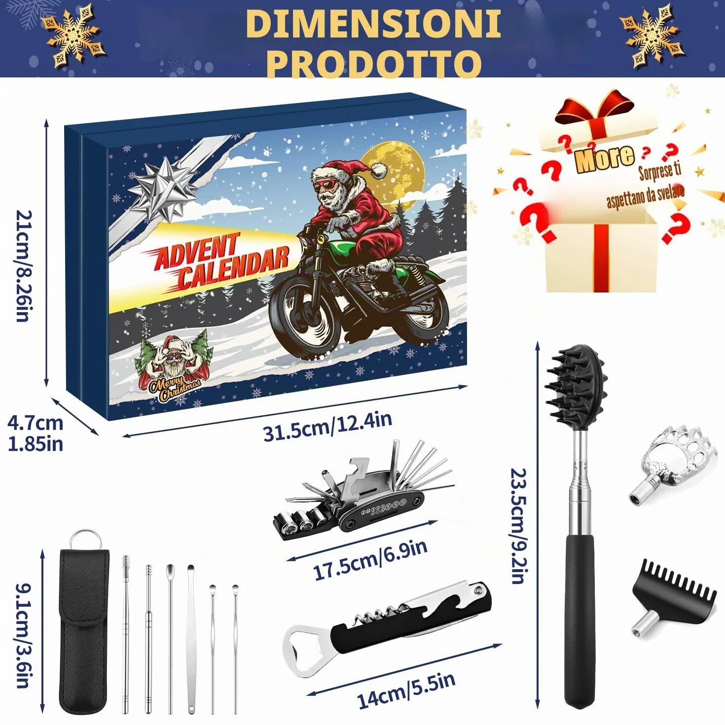 iZoeL Calendario Avvento Uomo Calendario Avvento Adulti Idee Regalo Natale 2025, Regali Natale per Padre Fratello Nonno Zio Fidanzato