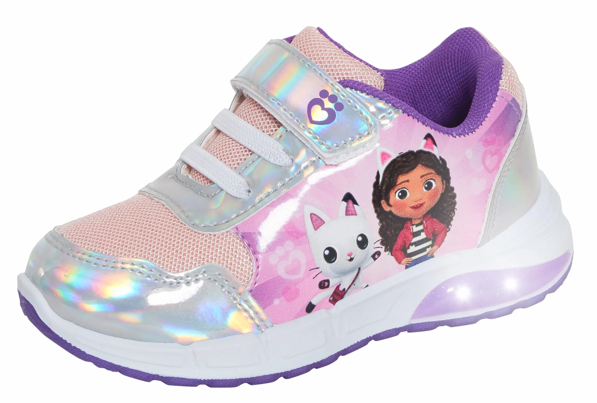 Gabby's Dollhouse Scarpe da ginnastica luminose per ragazze, facili da allacciare, con luci LED lampeggianti, Multi, 30 EU